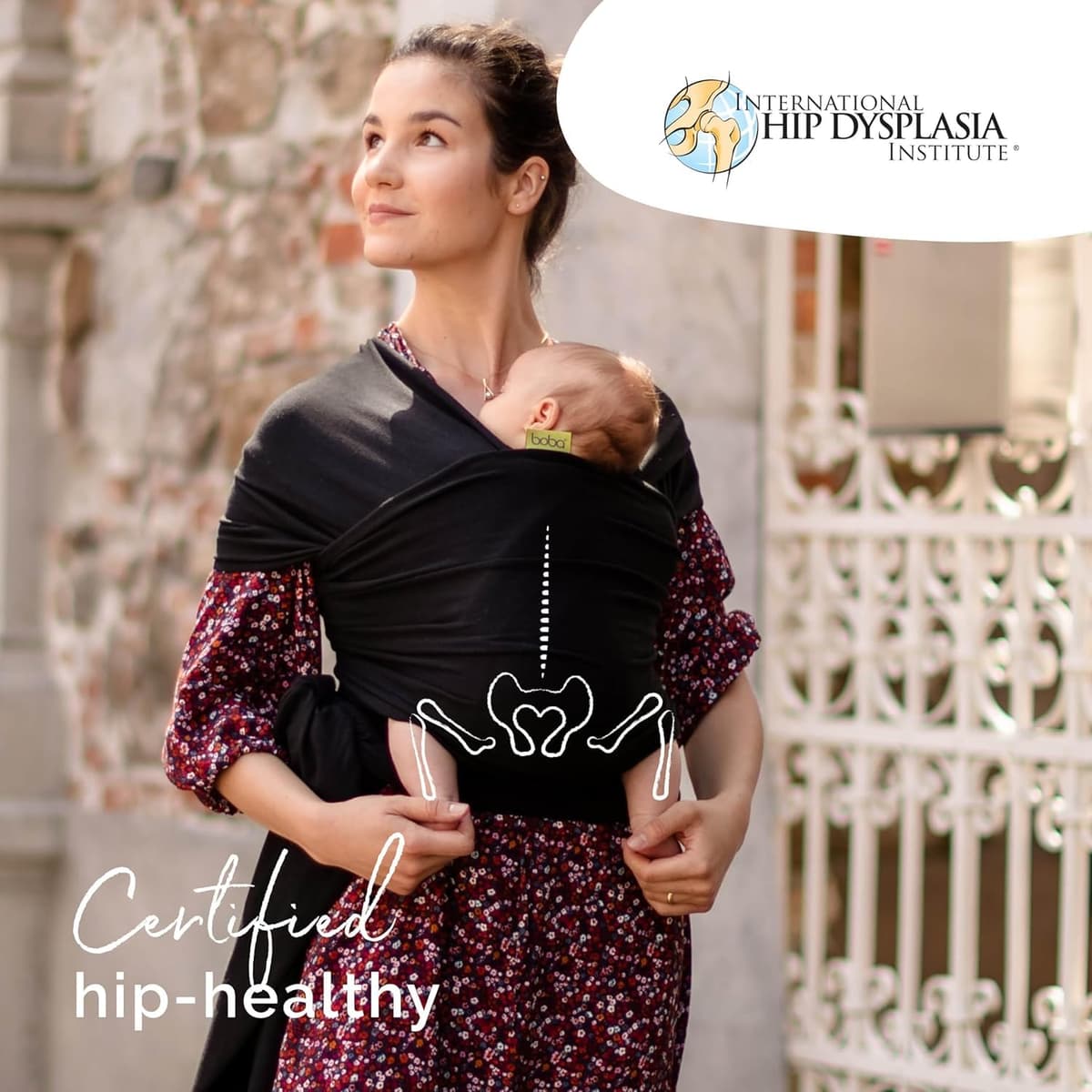 Boba Baby Wrap Carrier – Original Baby Sling Carrier for Newborns (7–35 lbs), Soft, Secure, Hands-Free & Ergonomic, Ideal for Comfortable Bonding, New Parents (Black) — view 4