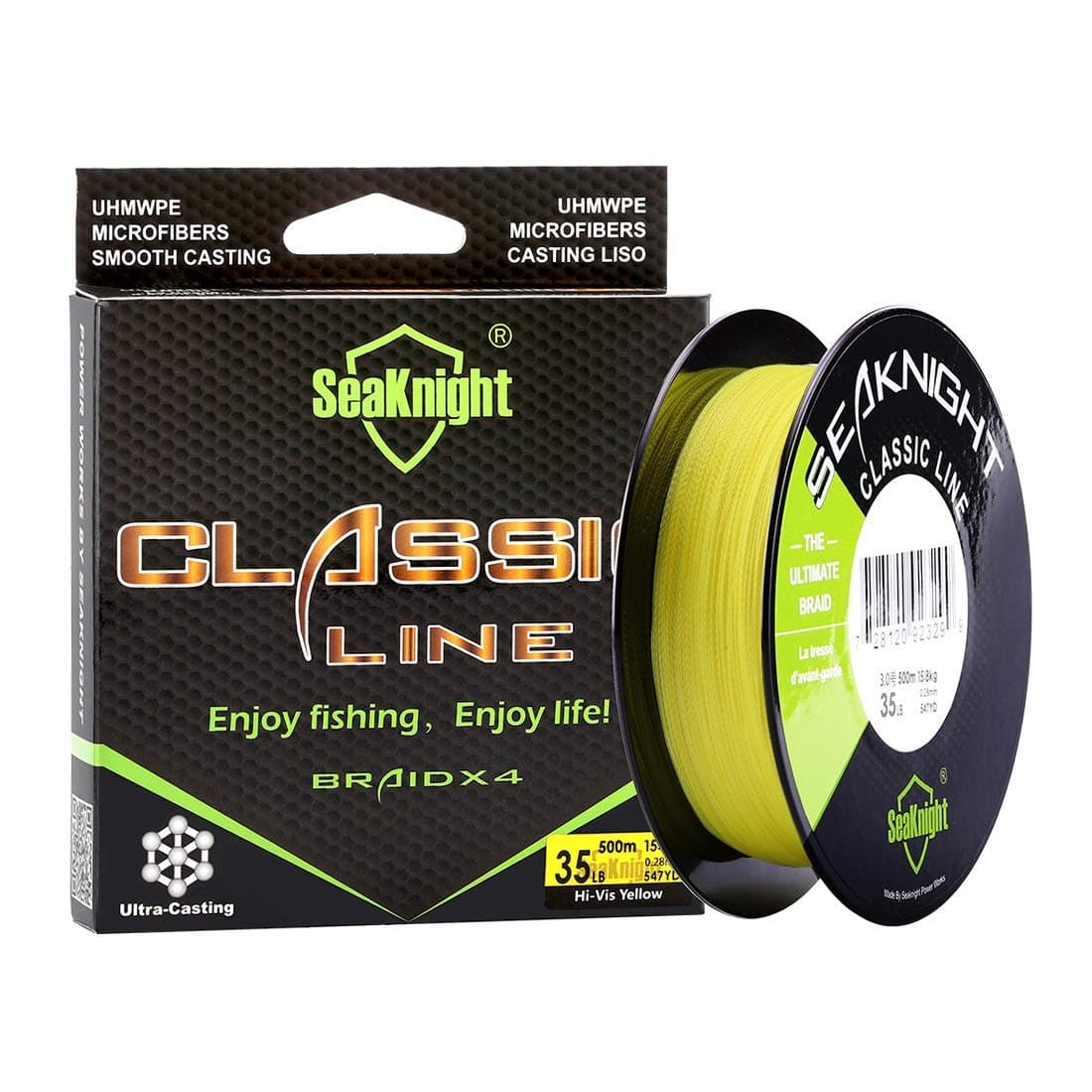 SeaKnight Classic sedal Trenzado Pesca 4 Hilos 300M/500M Liso Linea de Pesca de la Carpa, Pesca en el mar 6-50LB — view 11