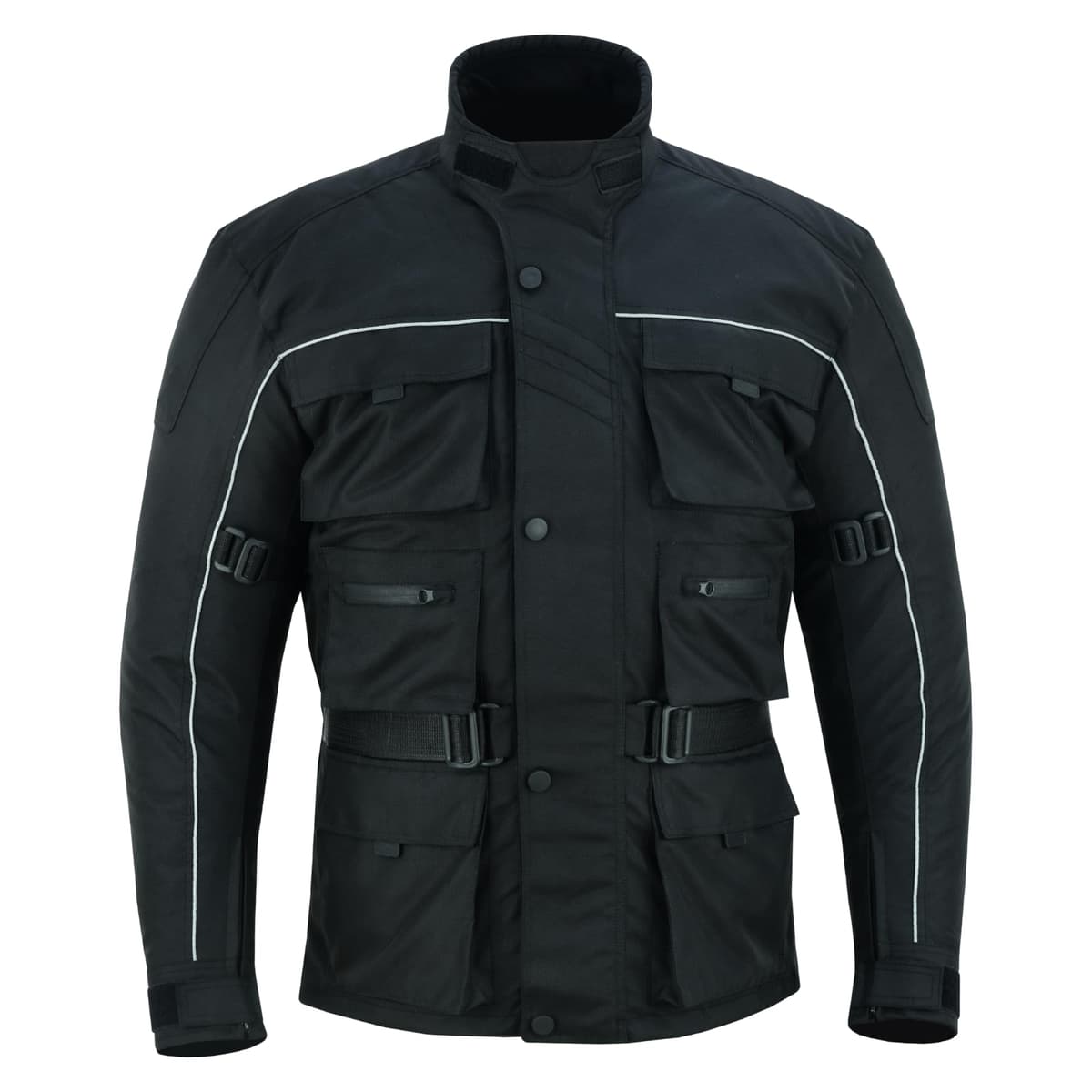 6 Pockets Mens Motorcycle Jacket, Textile Racing Motorbike Jacket, Hi-Vis Biker CE Protective Armored Jackets Mens Waterproof & Mesh Lining Breathable — view 3