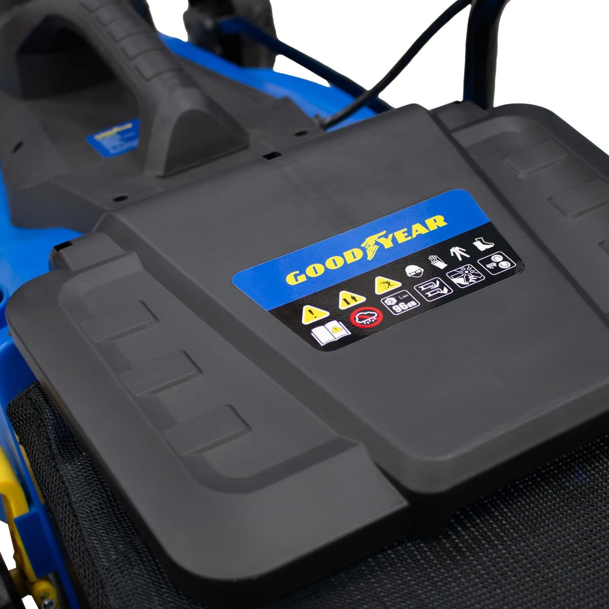 Goodyear - Cortacésped Eléctrico Rotativo 1800W, Ancho de Corte 40cm, Motor 3200 RPM, Segadora Eléctrica para Jardín hasta 300m², Altura Regulable y Bolsa de Recogida 35L, Ligero y Compacto — view 2