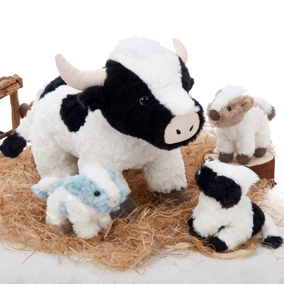 MorisMos Cow Soft Toy with Babies inside, Lifelike Cow Stuffed Animal Plush Cuddly, Kawaii Presents for Kids Girls Boys Birthday Party Decorations (52 cm) — view 2