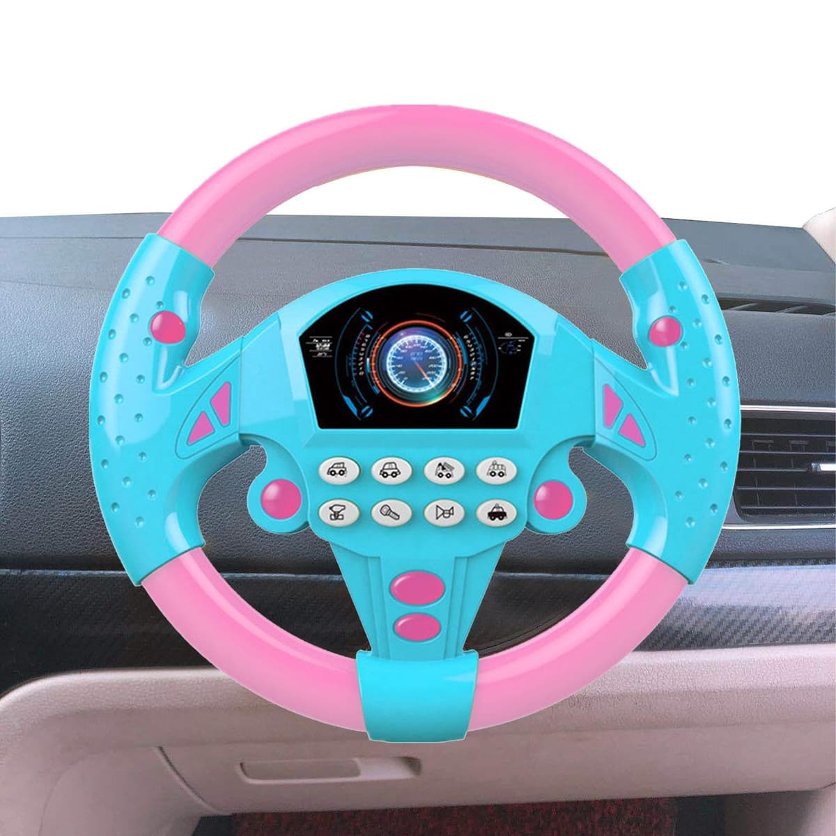 Juguete De Volante para Niños, Volante De Simulación Juguete con Luce Y Sonido, Rotación Controlador Portátil Simulado Vol-Ante Juguetes, para Niños Y Niñas — view 3