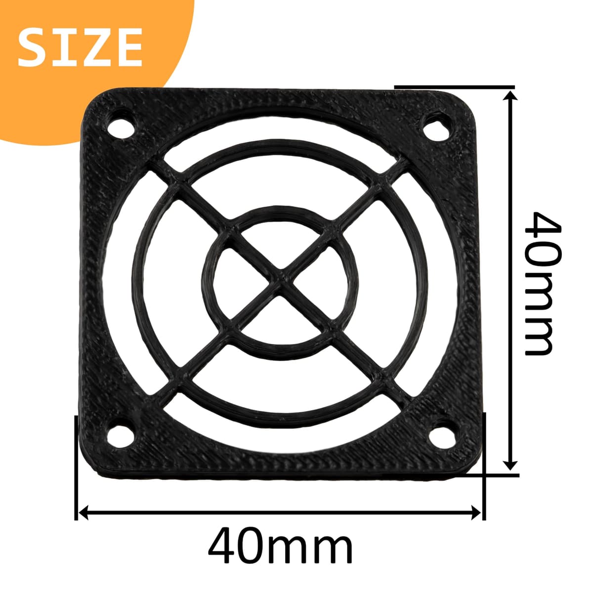 AERZETIX - Juego de 4 Rejillas de Ventilador de plástico 40x40 mm para Ordenador PC impresoras Equipos audiovisuales proyectores Multimedia | Color Negro — view 3