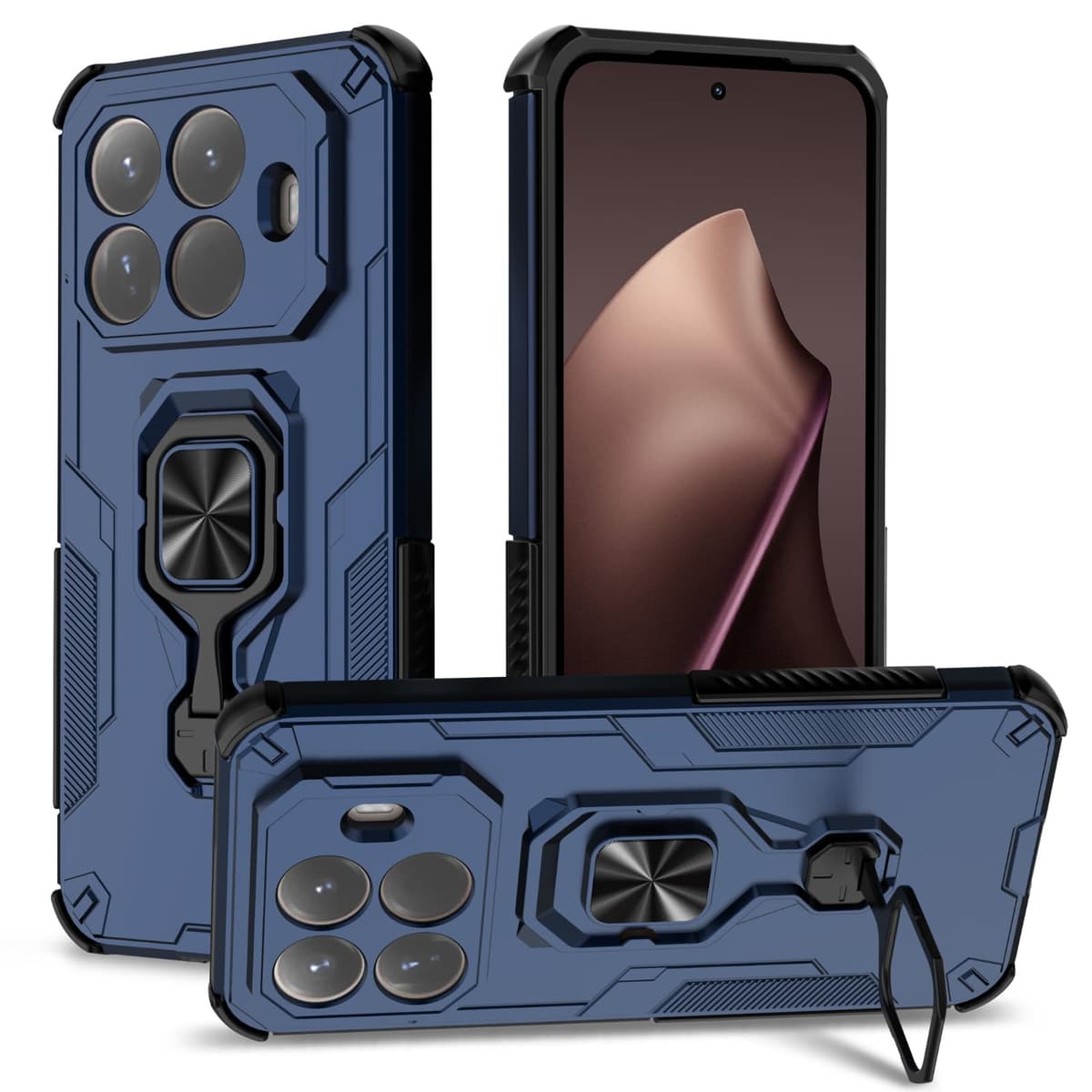 Funda para CMF Phone 2 Pro, Carcasa Antigolpes con Soporte anular metálico, Case Protectora de Grado Militar, Negro — view 1542