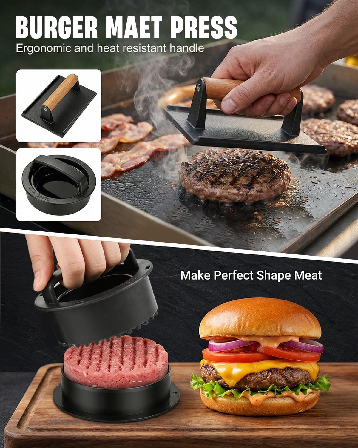 Lorrtta 32pcs Griddle Accessories Kit, Teppanyaki Plancha Flat Top Grill Tools, Spatula Set with Basting Cover, Smash Burger Press, Storage Bag for Outdoor Grilling BBQ, Perfect BBQ Gifts for Men — view 2