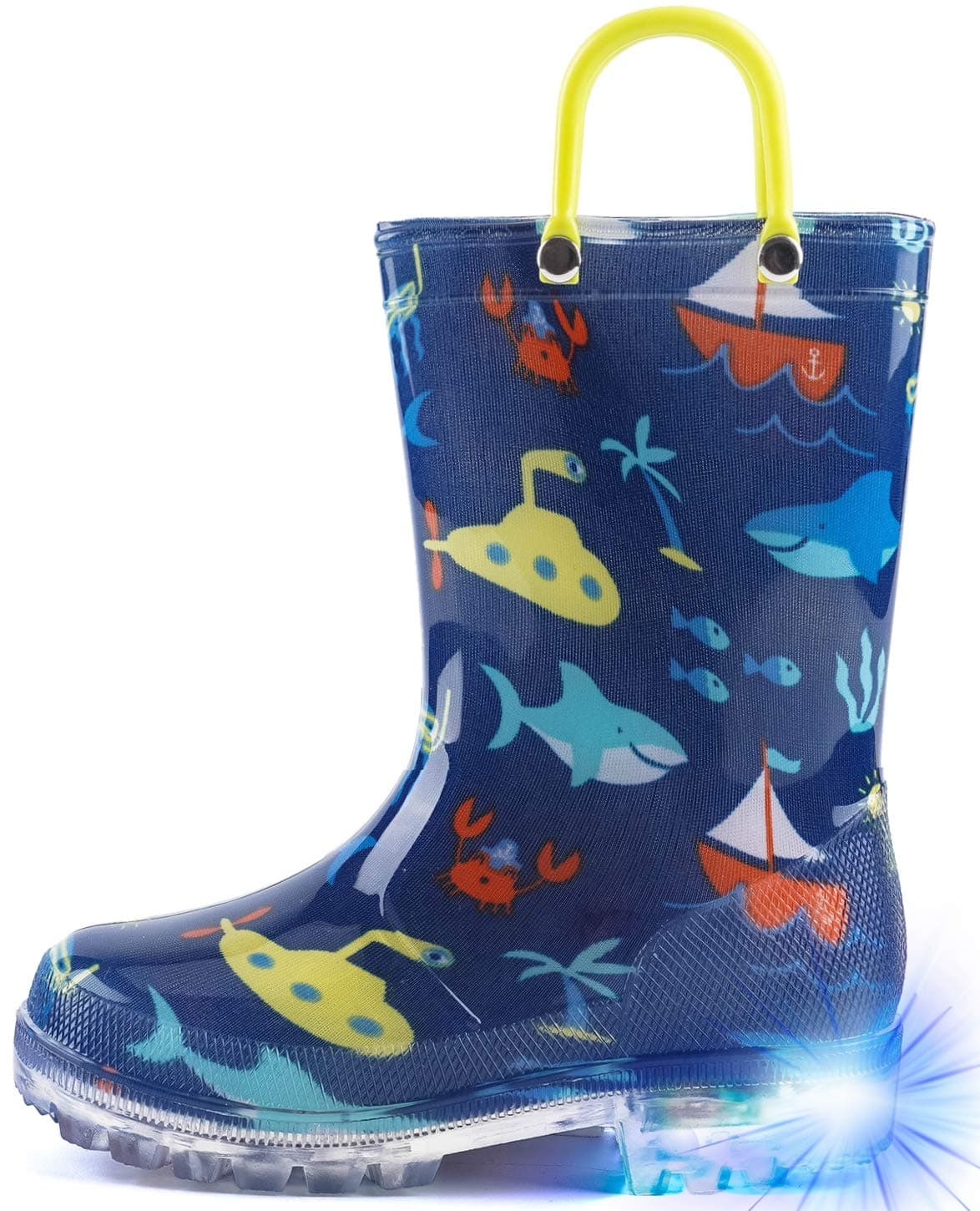 Hugrain Kids Adorable Light Up Wellies with Easy On Handles — view 21