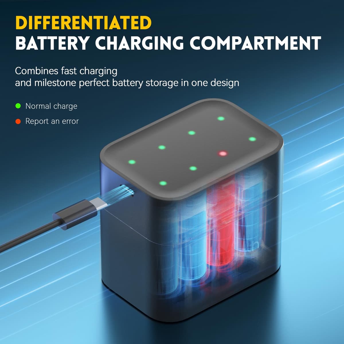 AA Rechargeable Lithium with Battery Charger, 12 Pack 3000mWh High Capacity Rechargeable 1.5V Constant Output AA Lithium, Battery Storage Fast Charging — view 5