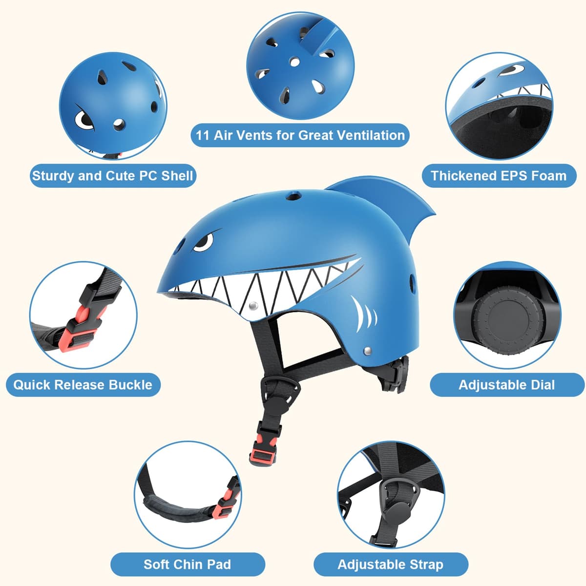 XJD Casco de Ciclismo para Niños Ajustable Casco Bicicleta Niño Casco Infantil Patinete Rollerskate de 3 a 14 Años Protecciones para Múltiples Deportes — view 63