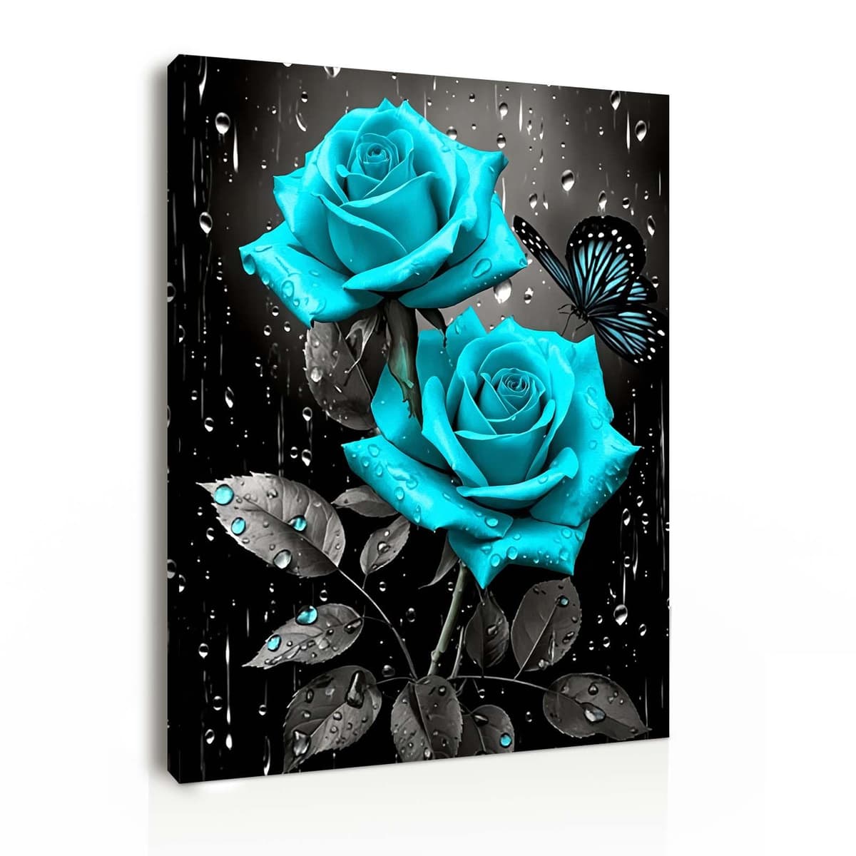 Galmcook Framed Canvas Wall Art 12x16 Inch Black and Gold Rose Modern Artwork Elegant Floral Wall Canvas for Living Room Bedroom Hallway Wall Decoration Prints with Hooks Magic Tape and Nails — view 20