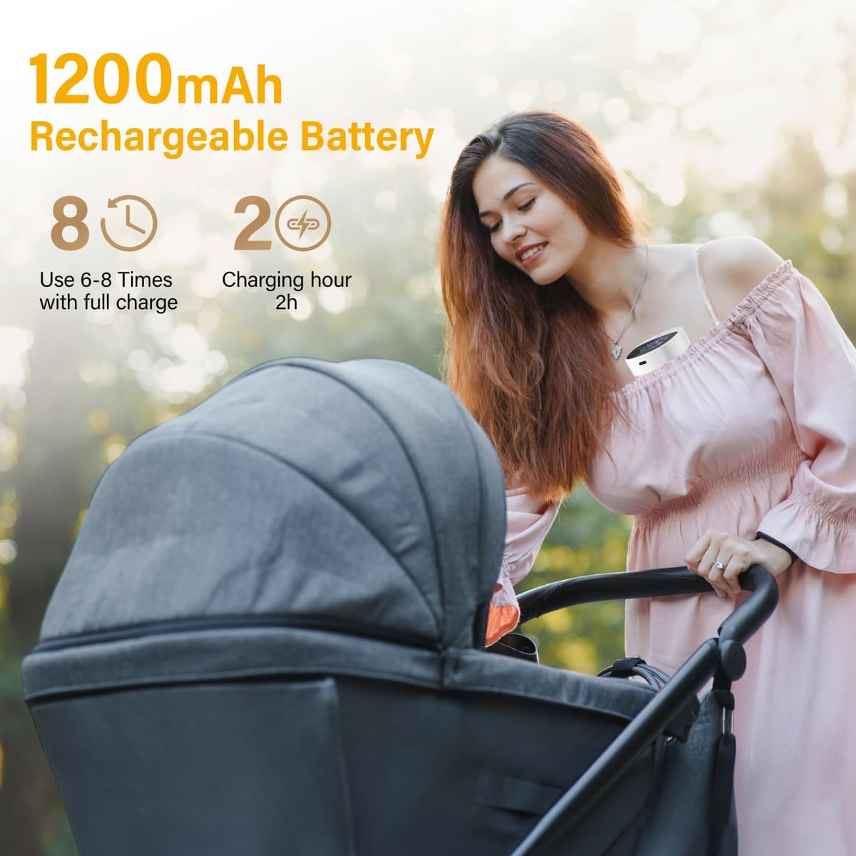 Electric Breast Pump 180ml Wearable Breast Pump Hands Free Breast Pump Portable Cordless Pump with 5 Modes & 15 Levels for Nursing Mums and Working Mothers — view 7