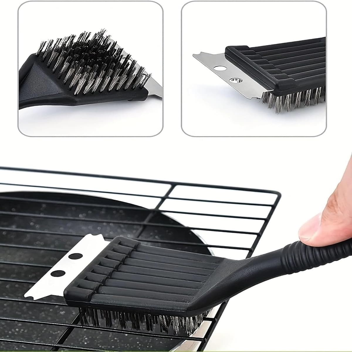 1 Pcs Stainless Steel Grill Brush,Barbecue Cleaning Kit,Portable Storage Gadget,BBQ Brush Cleaner,Specifically Designed for Grill and Kitchen Cleaning — view 5