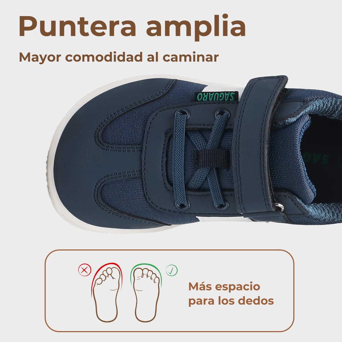 SAGUARO Zapatillas Barefoot Casual Niños Calzado Respetuoso con Suela Plana y Puntera Ancha,Gr.25-35 — view 3