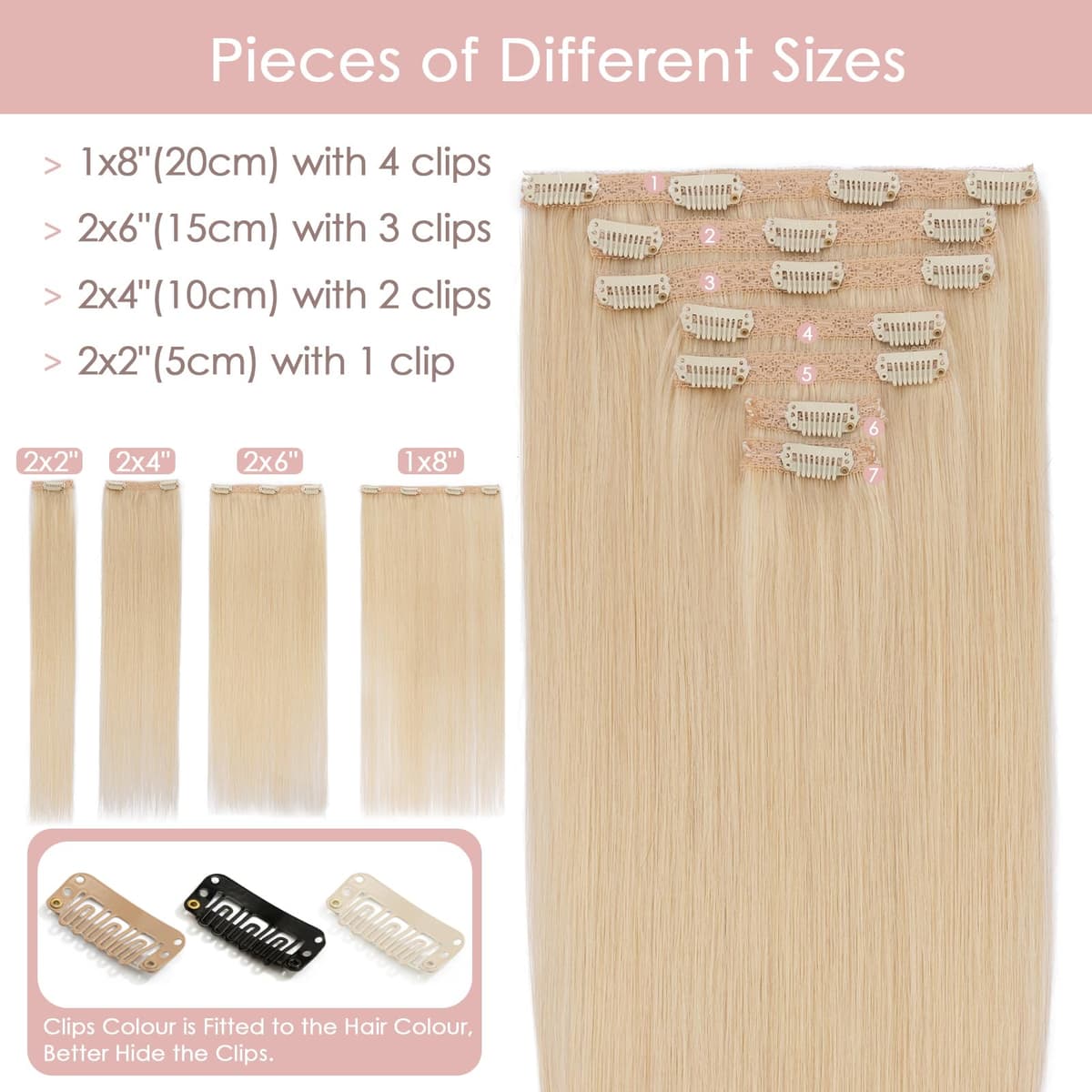 Silk-co 10inch Hair Extensions Clip in Hair Extension Human Hair #04 Medium Brown -Basic Thickness-Thin Weft- 8 Pieces Real Remy Straight Hair Extensions[50g] — view 202