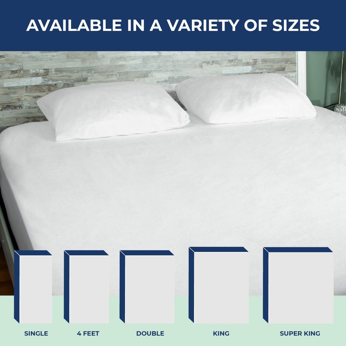 Bed'Ore 100% Waterproof Mattress Protector Terry Top - Deep 30cm Fitted Skirt - Waterproof Single Mattress Protector - Super Absorbent - Machine Washable - Single (90x190) cm — view 5