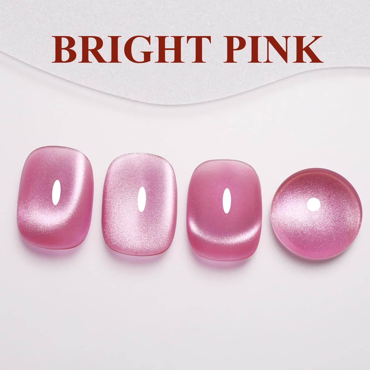Cat Eye Gel Nail Polish, 15ml Bright Pink Magnetic Nail Gel Polish With Magnet UV LED Holographic Glitter Diamond Shimmer Sparkle DIY Manicure — view 3