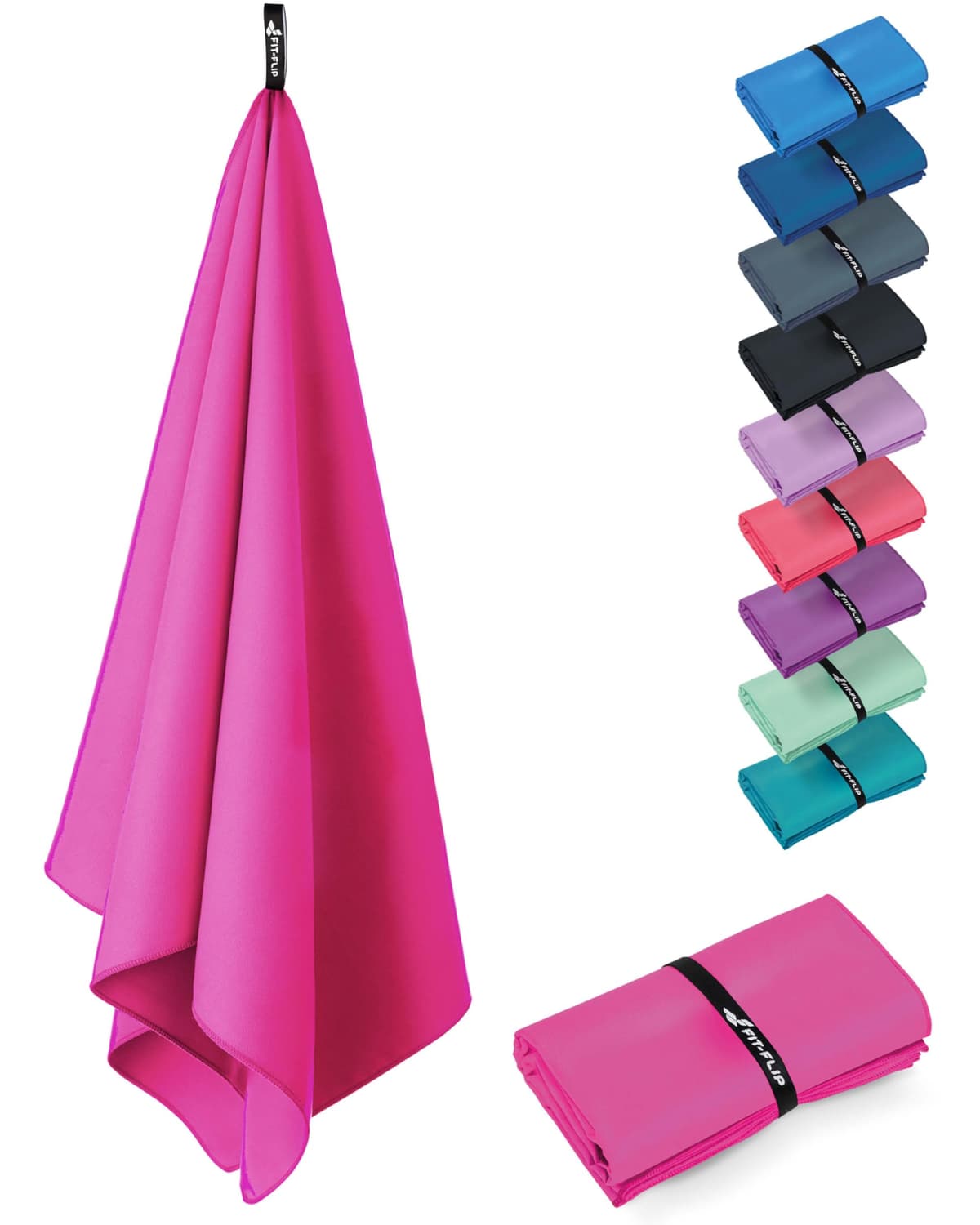 Fit-Flip Toalla Microfibra Gimnasio - compacta, Ultraligera y de Secado rápido – Toallas para Gym, Piscina, Viaje, Natacion y Playa Grande — view 13
