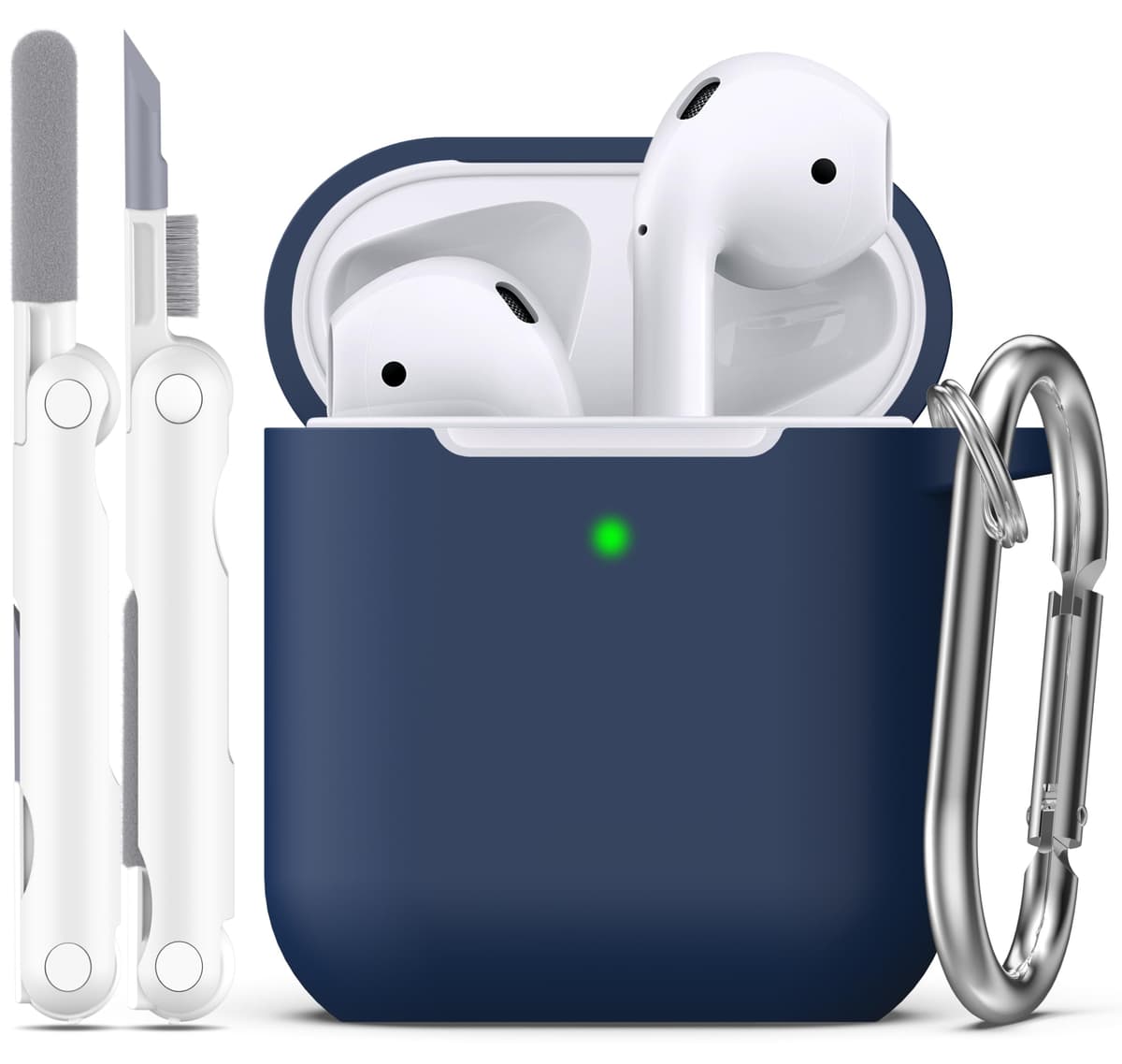 R-fun Funda para AirPods 4 con Kit de Limpieza, Case de Silicona Suave con Llavero, Funda Protectora Completa para Hombres y Mujeres, Compatible con Apple Latest Airpods 4th, Rojo — view 55