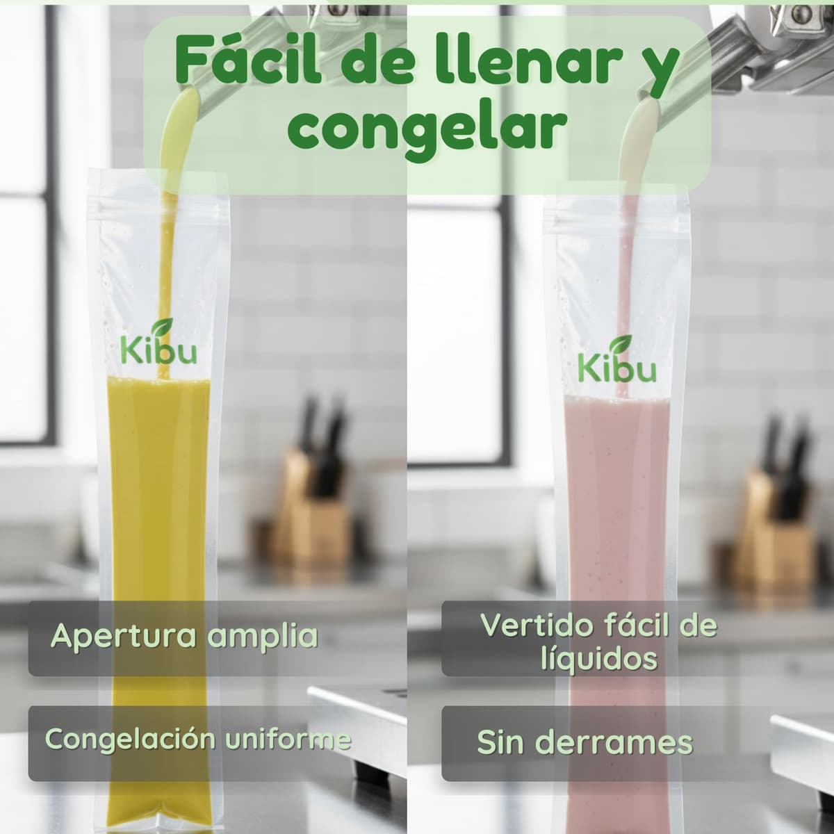 Kibbu. 150 Pack Bolsas de Helado Flash para Hacer Palitos de Hielo y Postres Congelados Plástico Duradero Bolsas Flash de Verano Refrigerantes para Almacenamiento de Helado — view 4