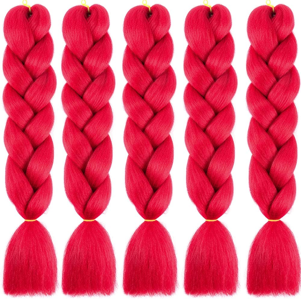 24" Braiding Hair Extension Jumbo Braids Synthetic 3bundles/pack Crochet Hair Afro Box Braid Heat Resistent (Dark Purple) — view 34