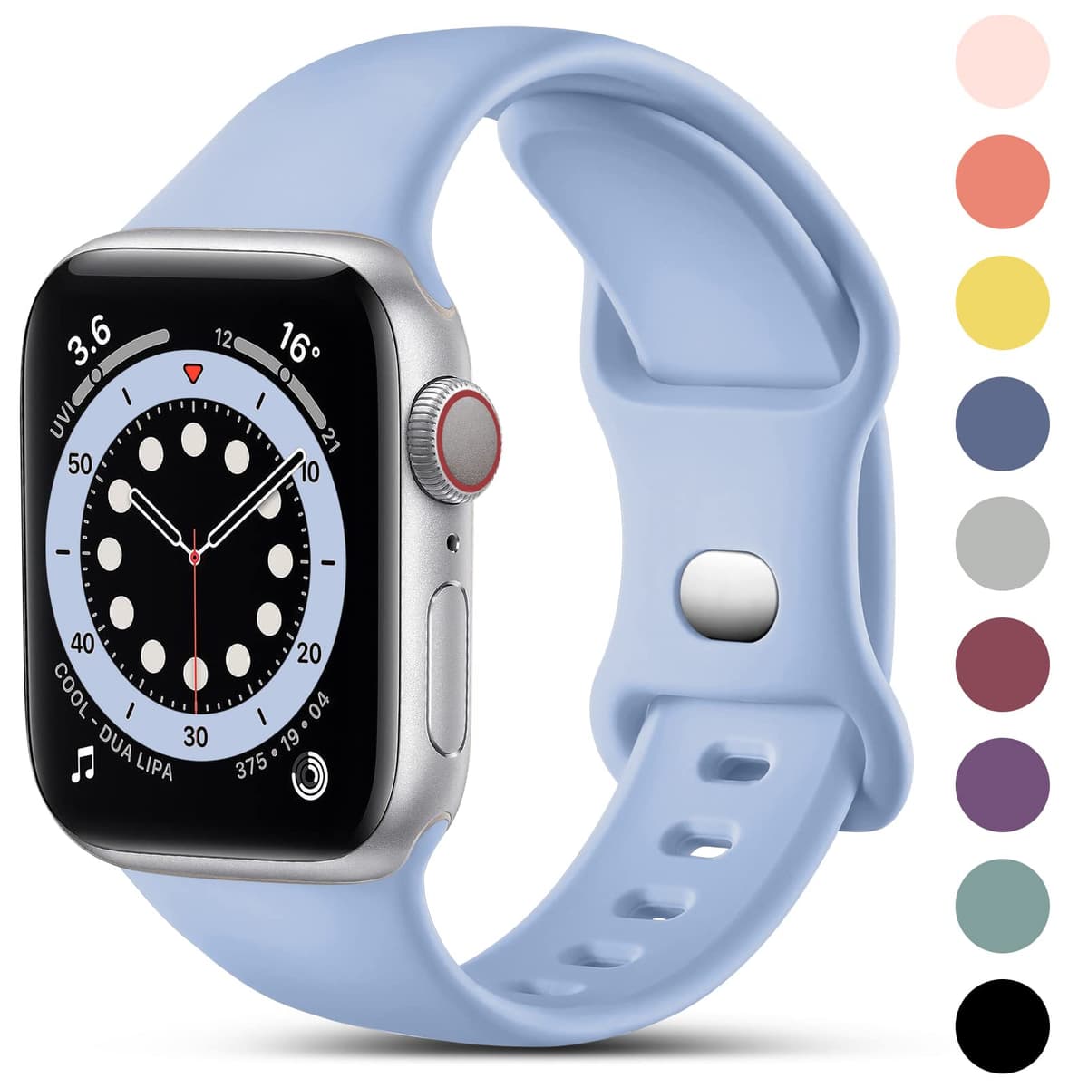 CeMiKa Compatible with Apple Watch Strap 41mm 40mm 38mm 42mm, Silicone Sport Band Replacement Straps Compatible with Apple Watch Series 11 10 9 8 7 6 5 4 3 2 1 SE SE3/iwatch Strap, Black — view 12
