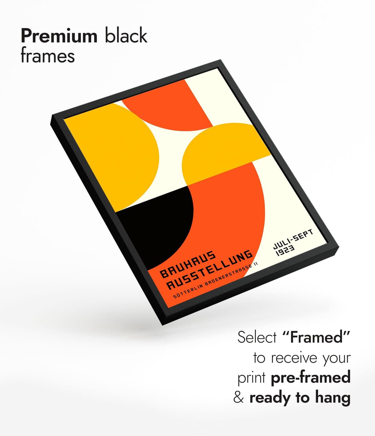 Orange Loop Poster, Bauhaus Print, Framed Abstract Art, Mid-Century Wall Art, Modern Home Decor, Gift Idea, Archival Matte, A2 (Print Only) - 59.4x42cm — view 4