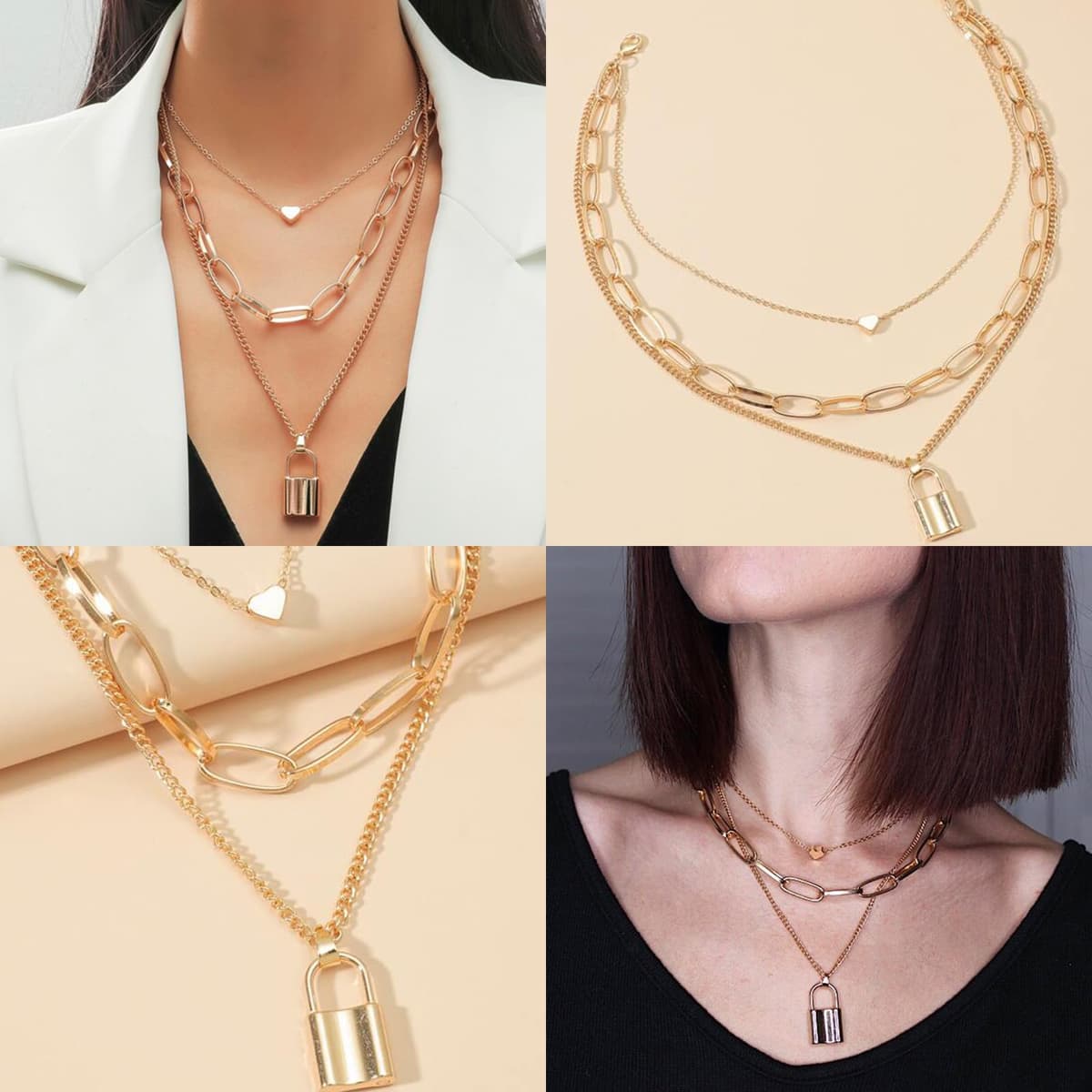 Joyas de Mujer - Set de 18 Piezas: Brazalete Dorado, Cadena y Collar Oro, Gargantilla y Choker Dorado, Bisutería, Joyería y Colgante para Mujeres, Oro — view 5