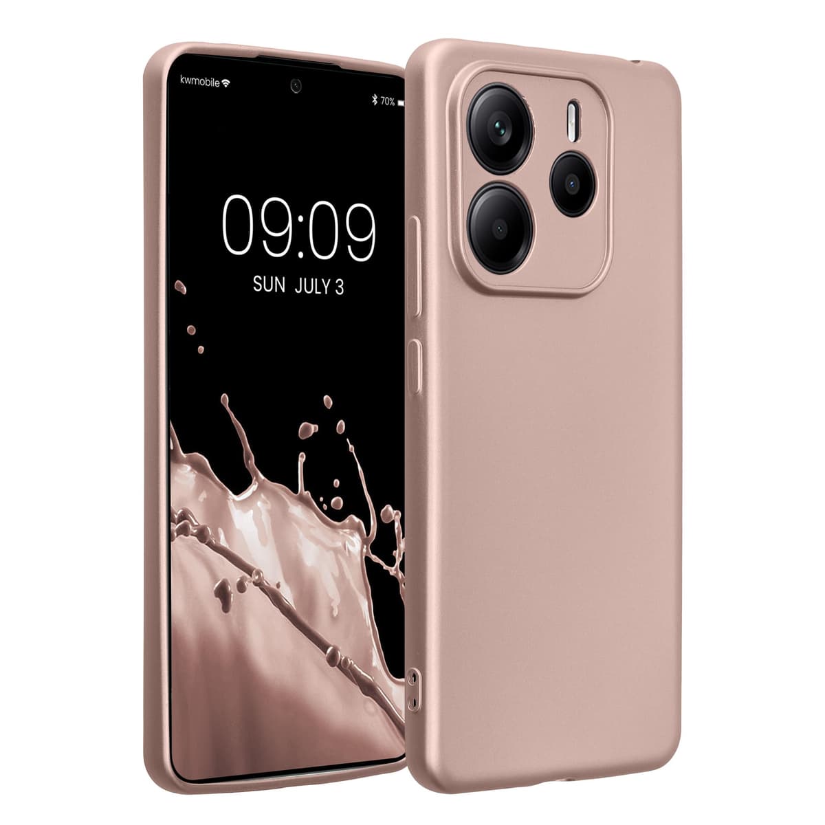 kwmobile Carcasa Compatible con Xiaomi Redmi Note 14 Pro 5G / Poco X7 Funda - Funda Ultrafina de TPU con Bordes elevados - Lavanda Metalizado — view 125