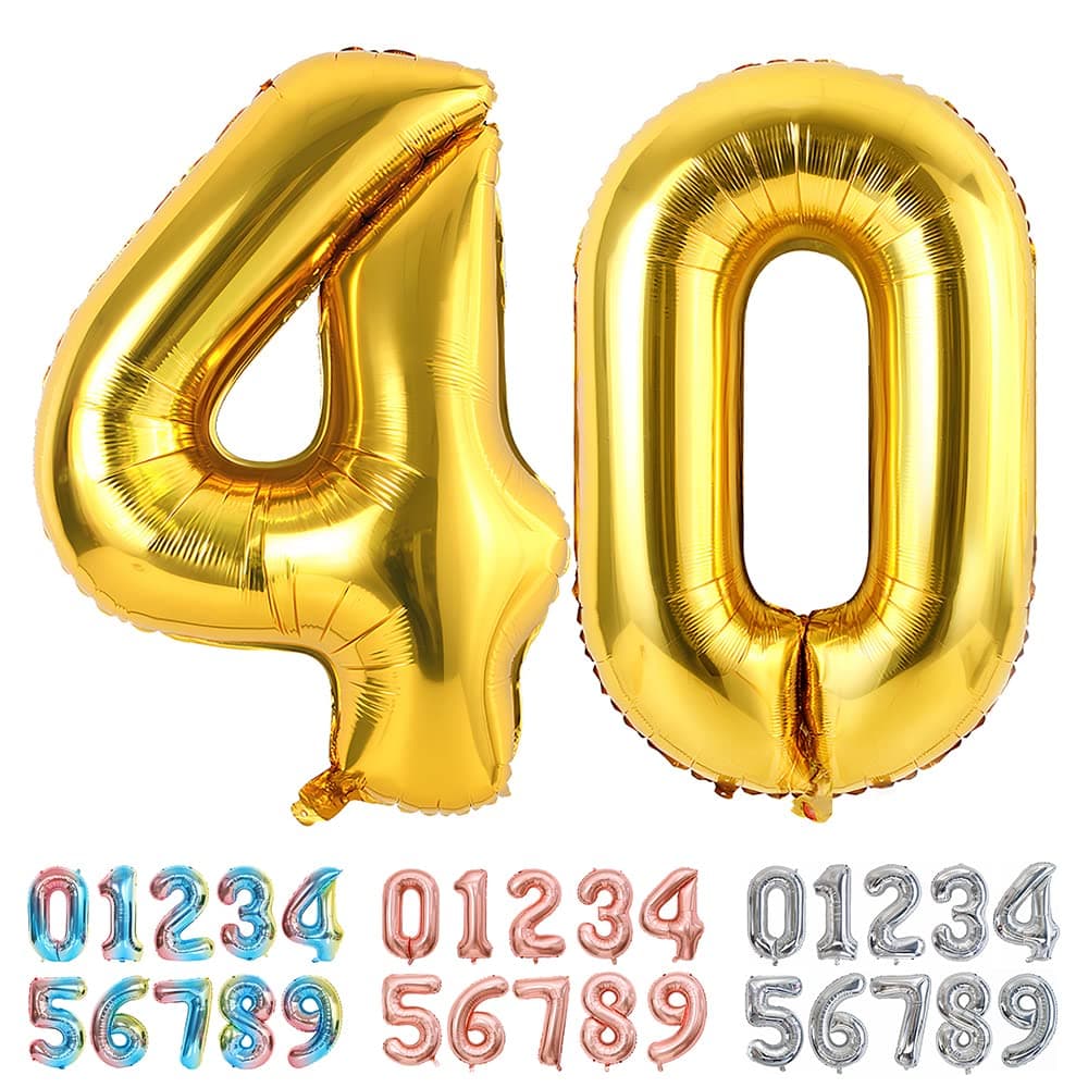 Foil Globo Número 5 Azul 40" (101cm), Inflable Helio o aire, Gigante Numeros 0-9, 10-19, 20-29, 30-100, Grande Globos Decoración para La Boda Aniversario y Cumpleaños Fiestas — view 684