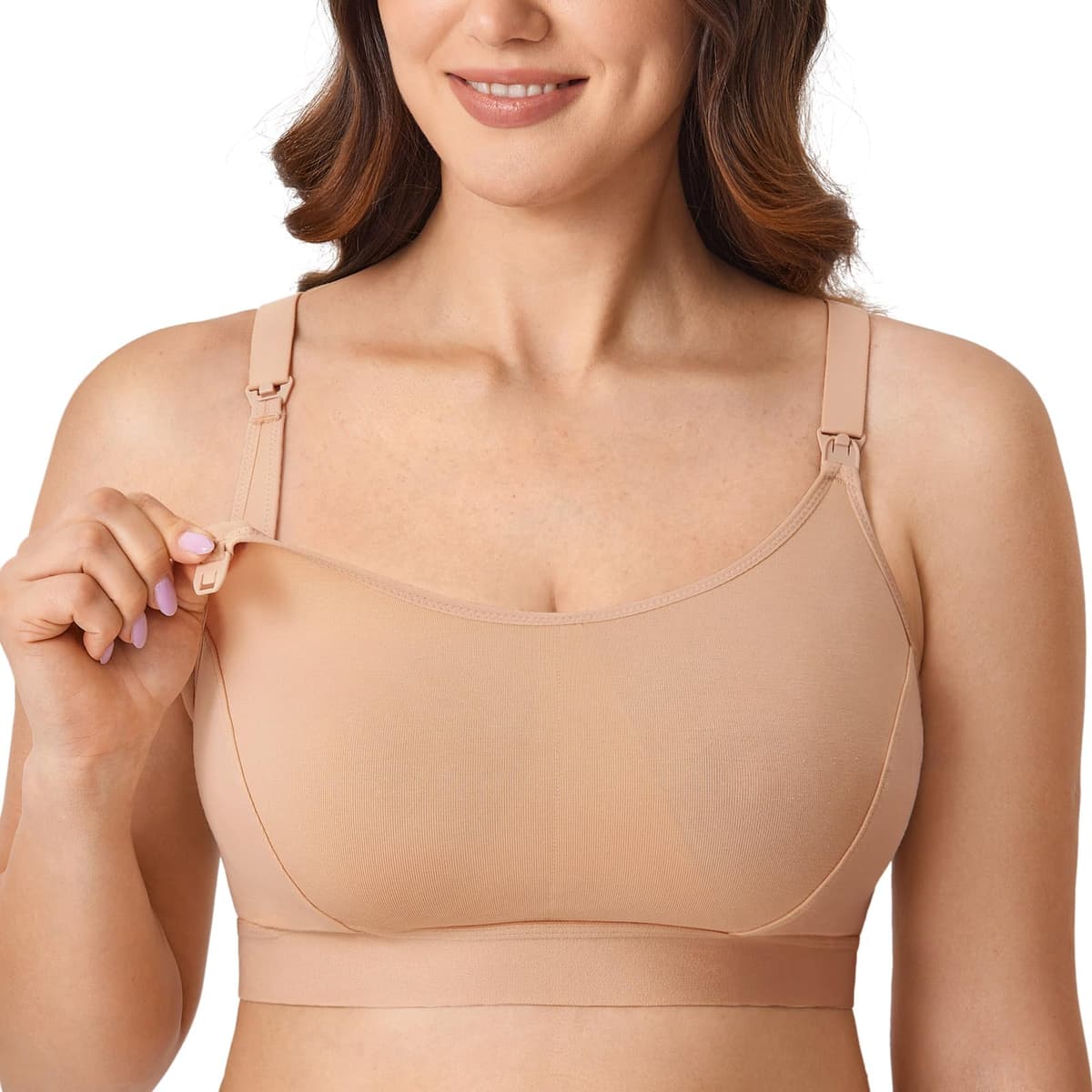 Gratlin Women's Nursing Bras Maternity Plus Size Breastfeeding Cotton Sleep Nursing Sports Bra — view 13
