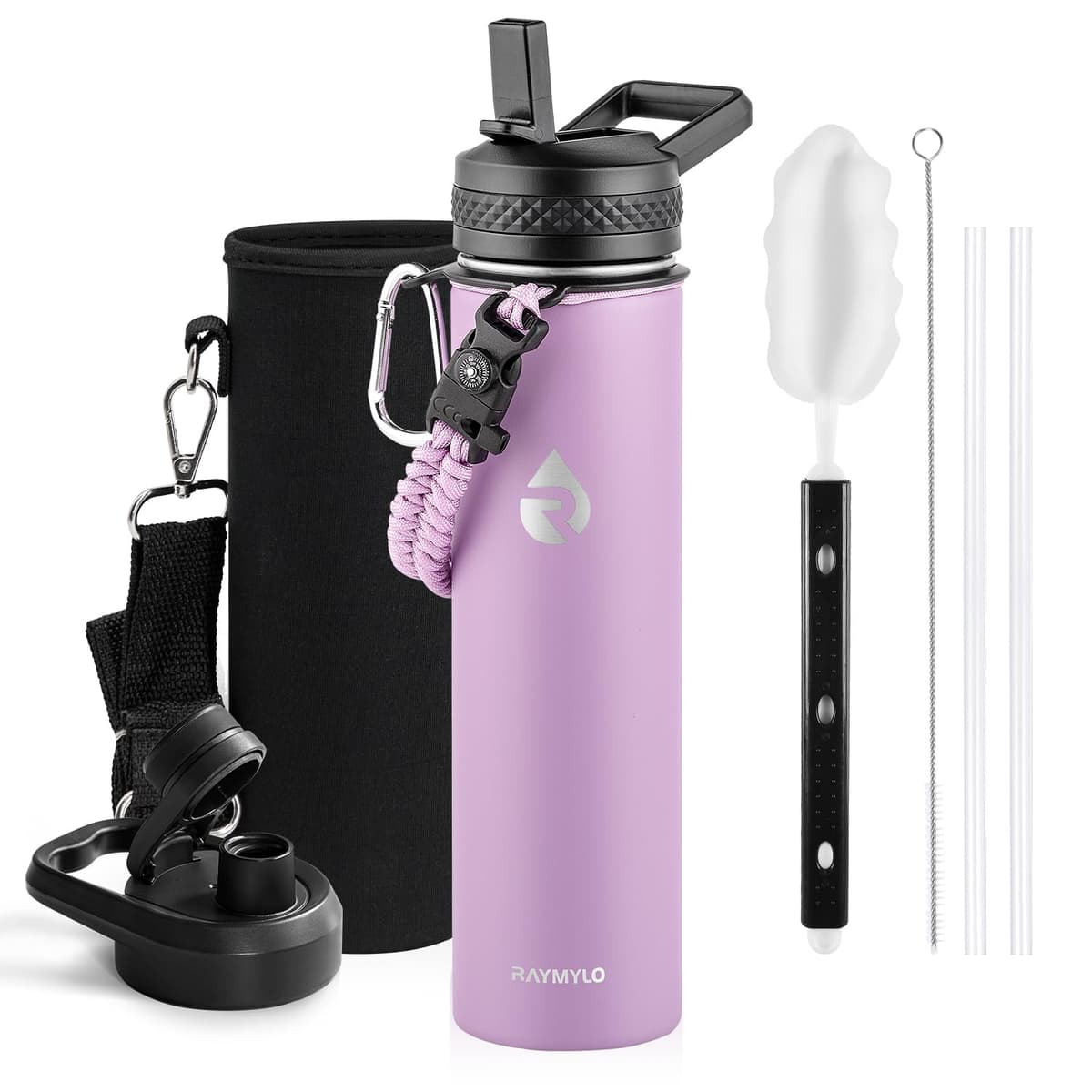 RAYMYLO One Gallon Water Bottle Insulated, Triple Walled Vacuum Stainless Steel (Cold for 48 Hrs), Leak Proof & Non-BPA, Large Water Flask Jug with Paracord Handle & Straw Spout Lids — view 95
