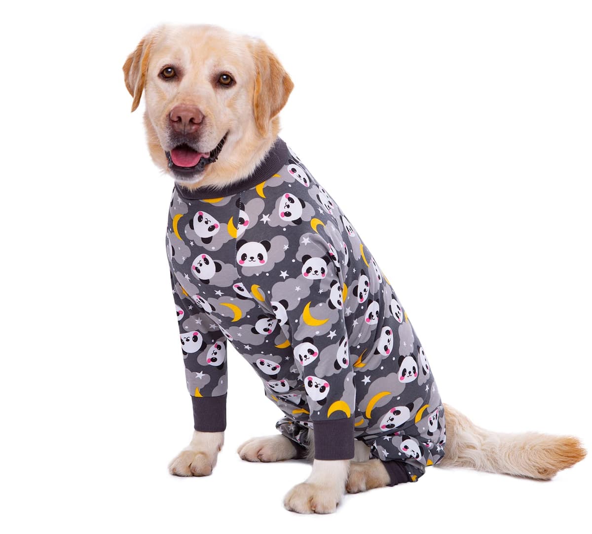 Large Dog Clothes, Elastic Pet Onesie Clothes Protect Joints Anti-hair Anti Licking, Wound Protection Pet Pajamas PJS Dog Jumpsuit For Medium Large Dogs(5XL,Grey Panda) — view 5