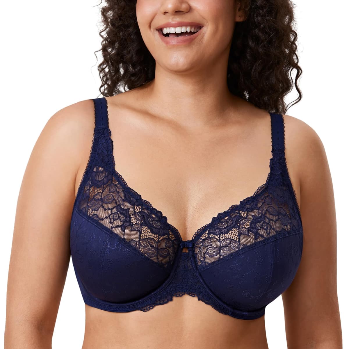 Delimira Women's Beauty Lace Non Padded Minimiser Full Figure Underwire Bra — view 9