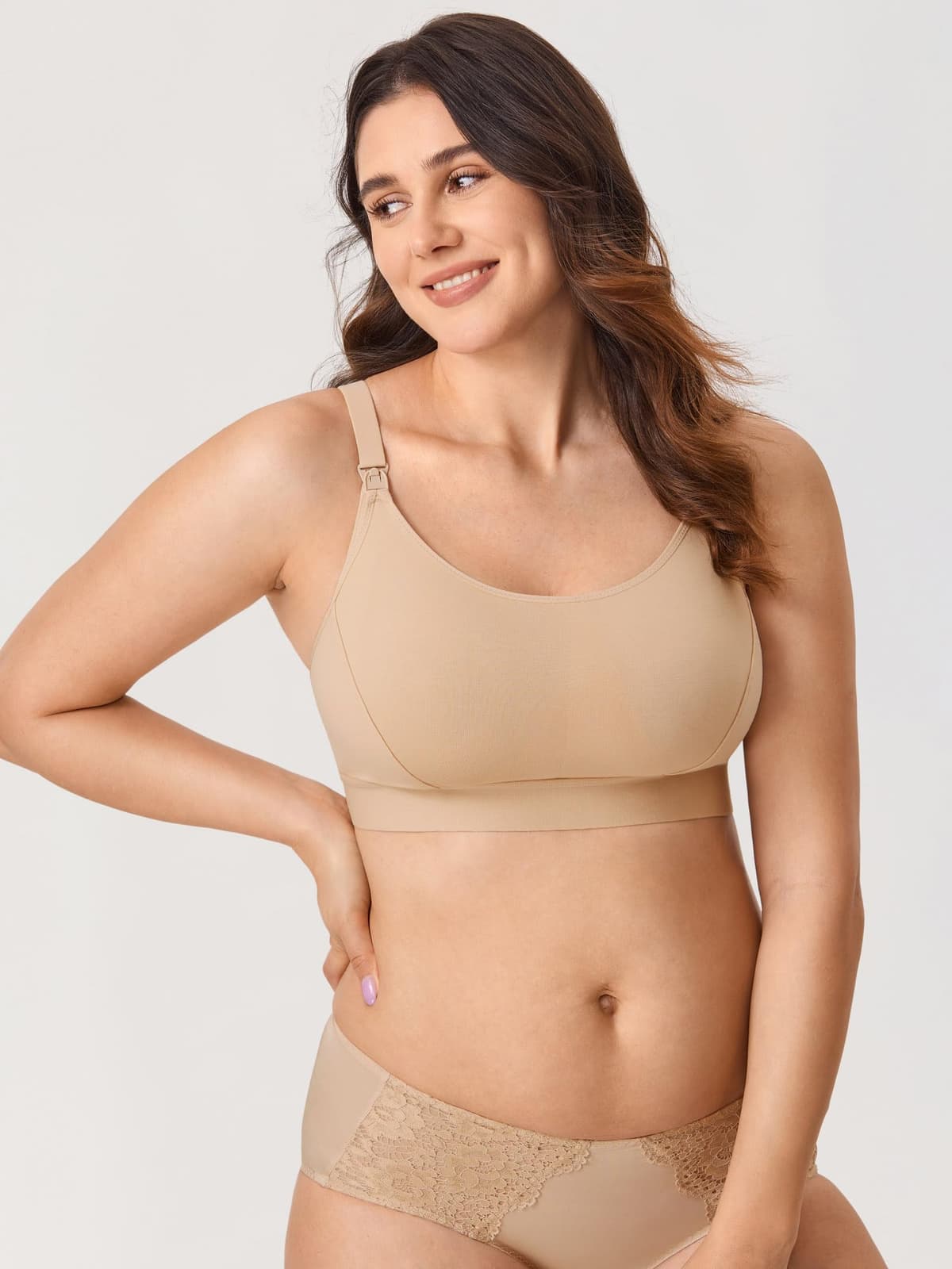 Gratlin Women's Nursing Bras Maternity Plus Size Breastfeeding Cotton Sleep Nursing Sports Bra — view 3