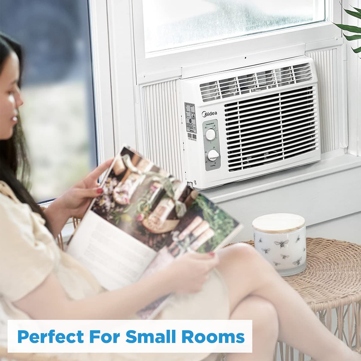 Midea 5,000 BTU EasyCool Window Air Conditioner and Fan - Cool up to 150 Sq. Ft. with Easy to Use Mechanical Control and Reusable Filter, Window Type MAW — view 2