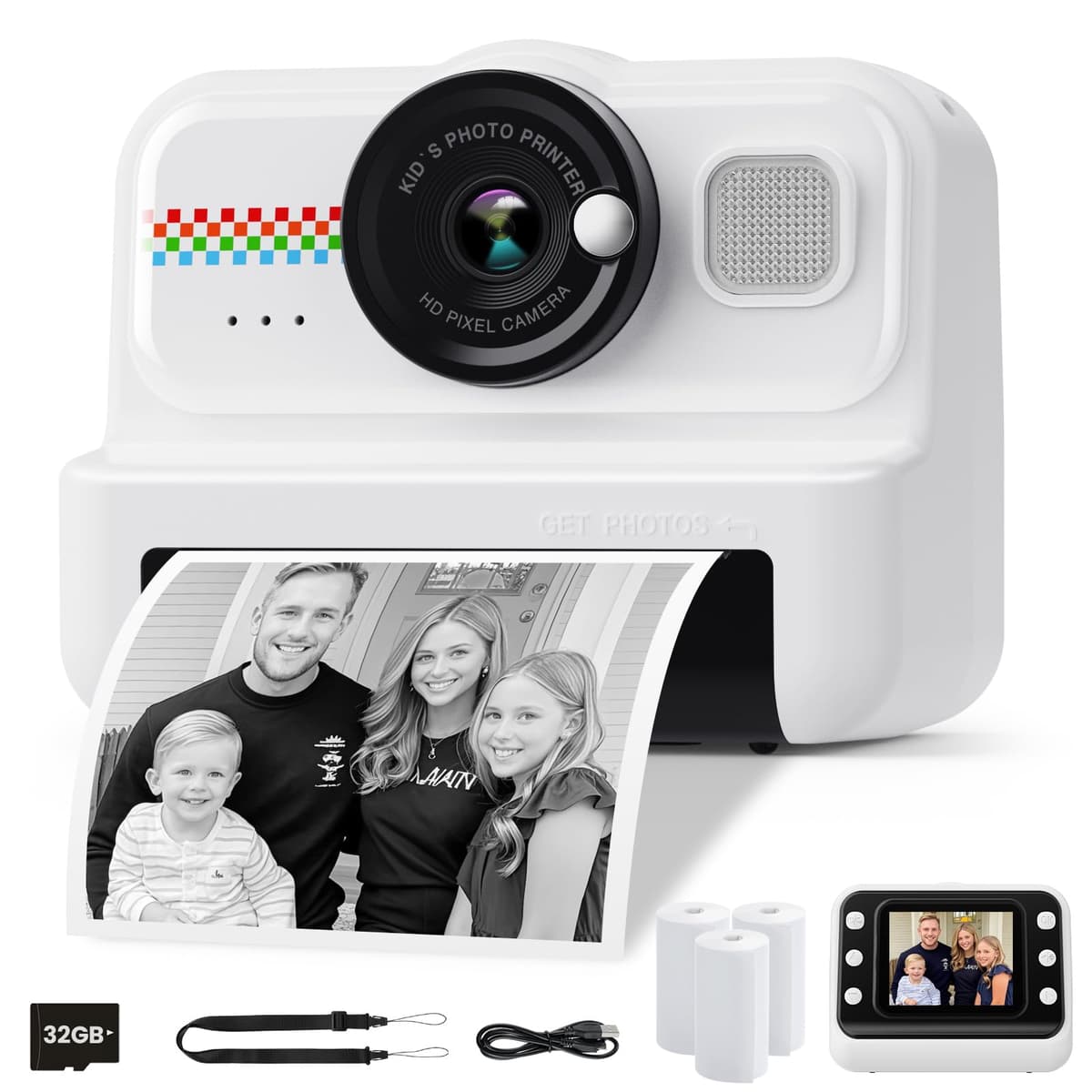HiMont Camara Fotos Infantil Instantanea, HD/1080P Cámara Instantánea para Niños con Tarjeta de 32G y Papel de Impresión, Camara Fotos Infantil Divertidos Regalos de Juguete para Niños de 3 a 12 Años — view 10