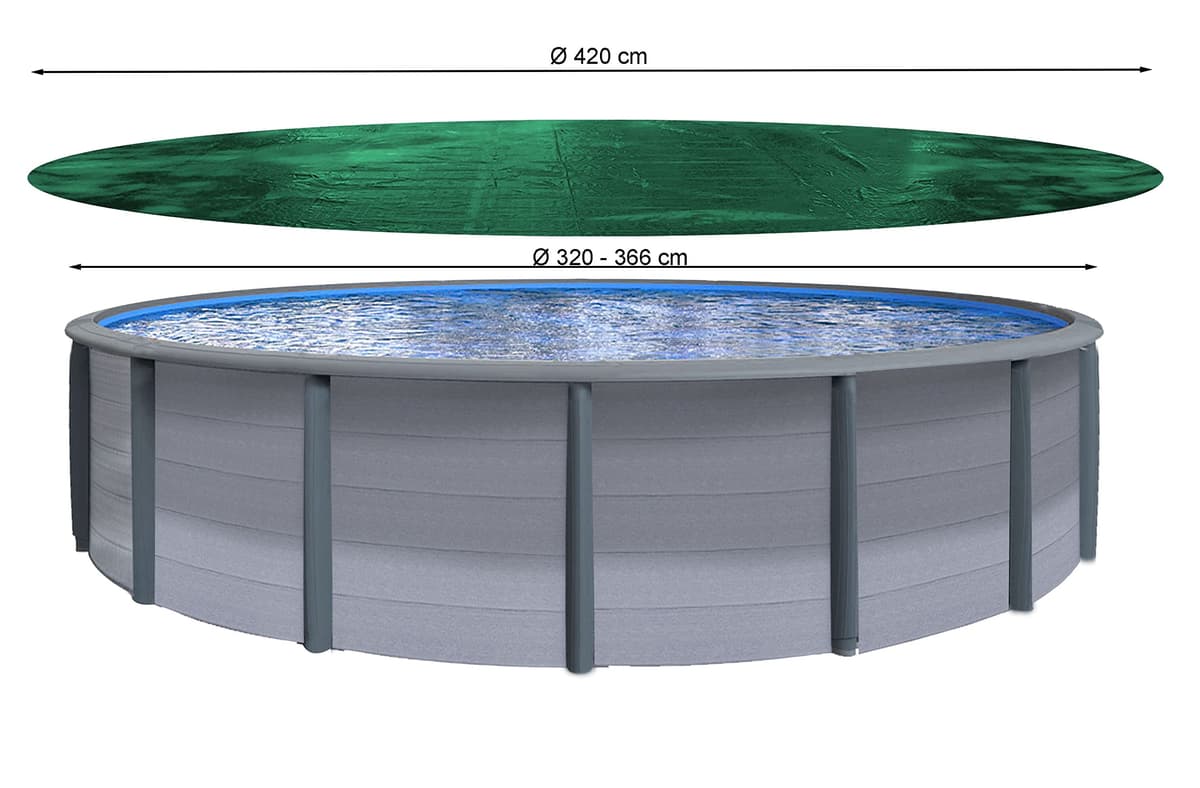 Quick-Star Cubierta de Invierno para Piscina Redonda, 420 cm diámetro, Lona Protectora 180g/m² — view 2