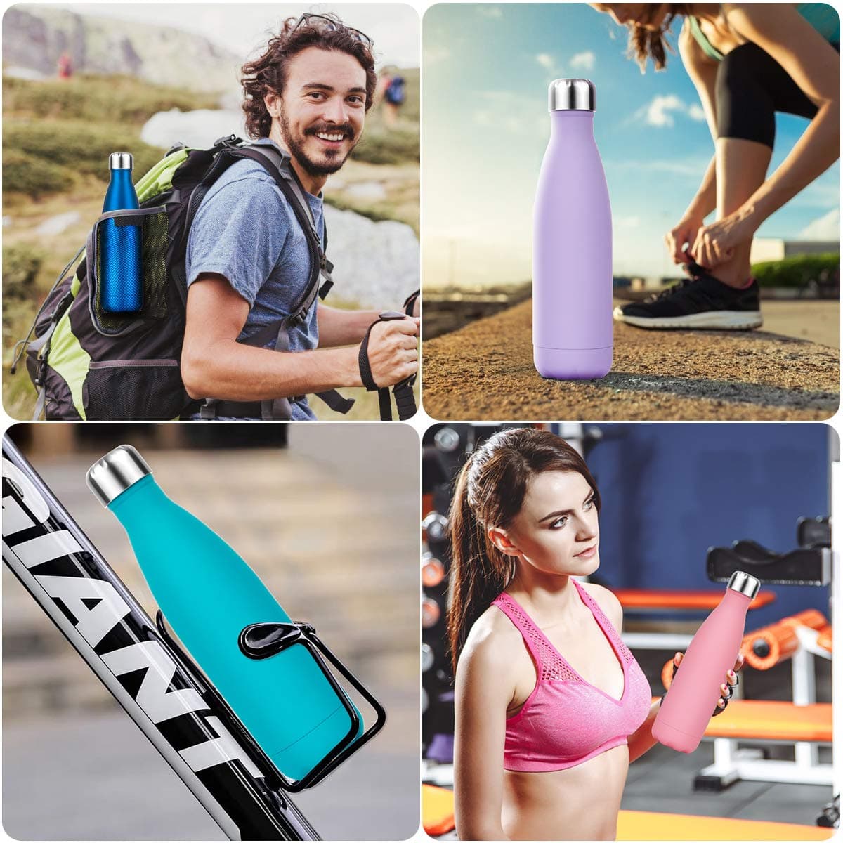 Lalafancy Botella de Agua Acero Inoxidable 350ml/500ml/750ml, Aislamiento de Vacío de Doble Pared, Botella Termica de Frío/Caliente para Niños, Deporte, Oficina, Gimnasio, Ciclismo — view 7