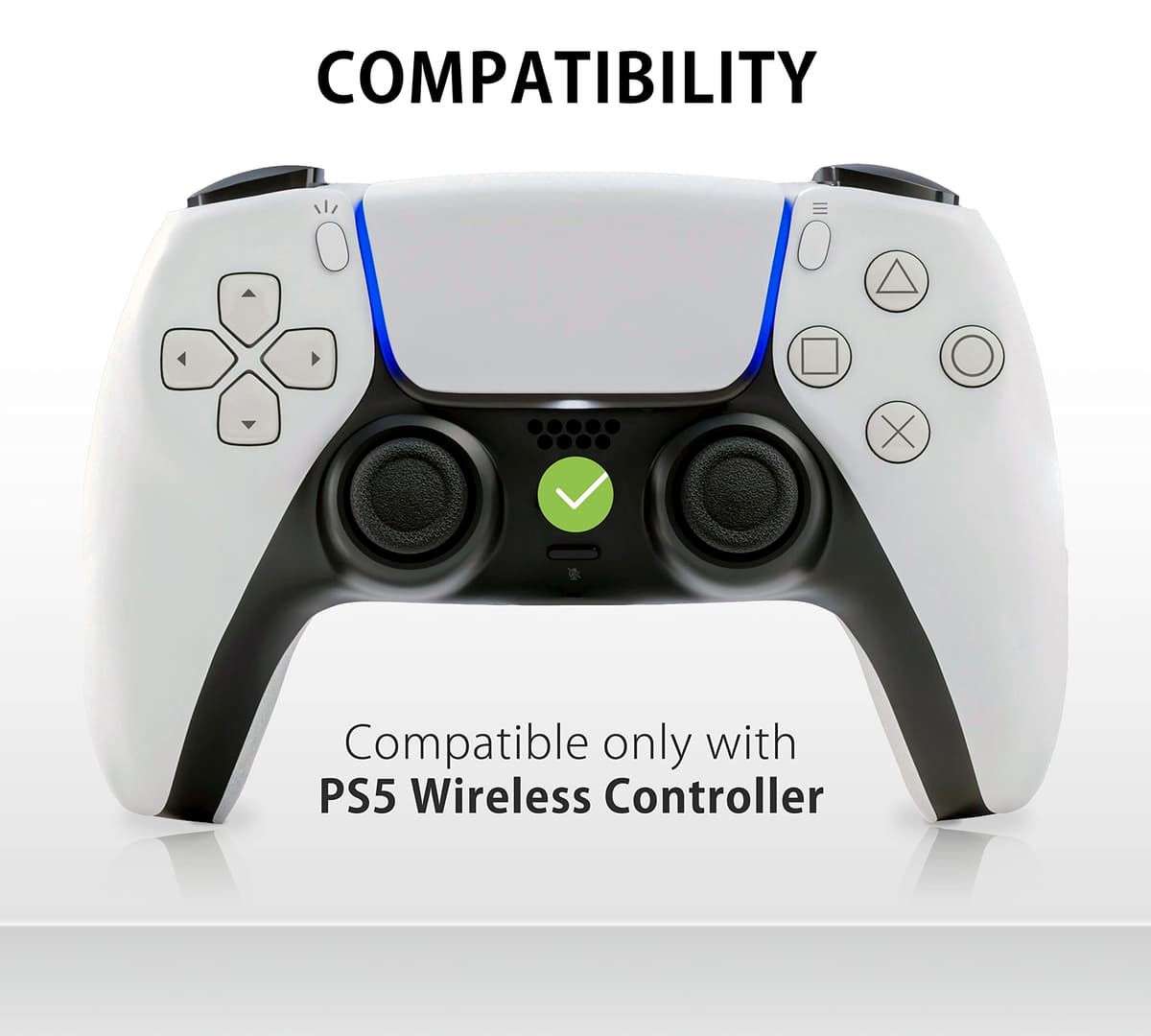 MyGadget Funda de Silicona Mando PS5 - con 8 Botones de Thumbsticks (2 Pares Altos | 2 Pares Bajos) - Carcasa para PlayStation 5 Dualsense Wireless en Negro — view 2