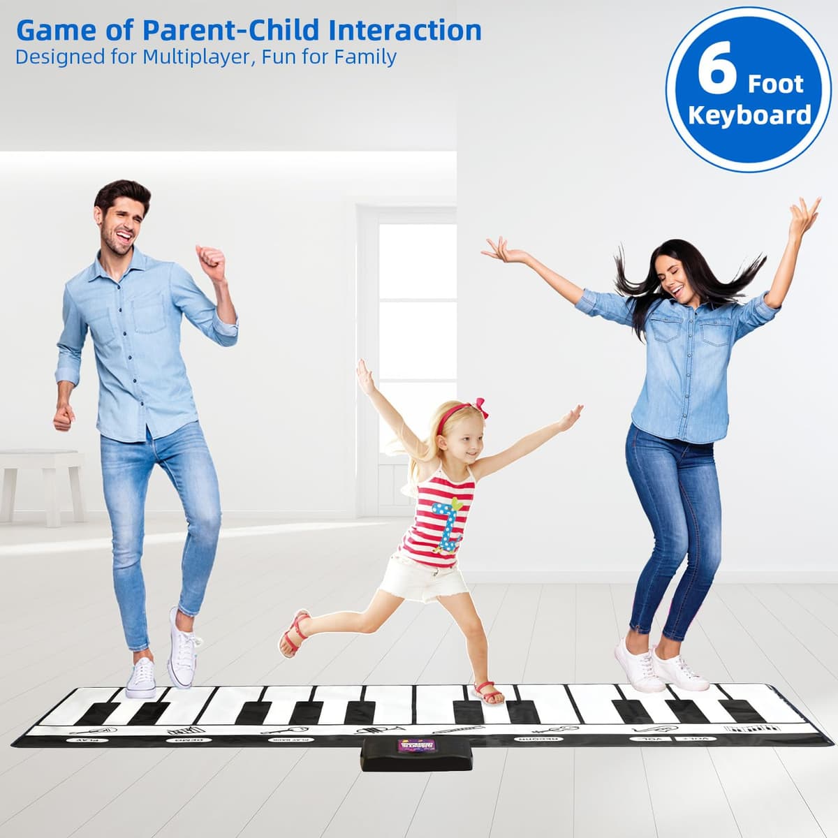 SUNLIN Alfombra de Piano Gigante de 1,8 m para Niños y Bebés, 24 Teclas, 10 Canciones Integradas, 8 Sonidos de Instrumentos, Juguete Musical Regalo para Niños y Niñas de 3 4 5 6 7 8 9 Años — view 2