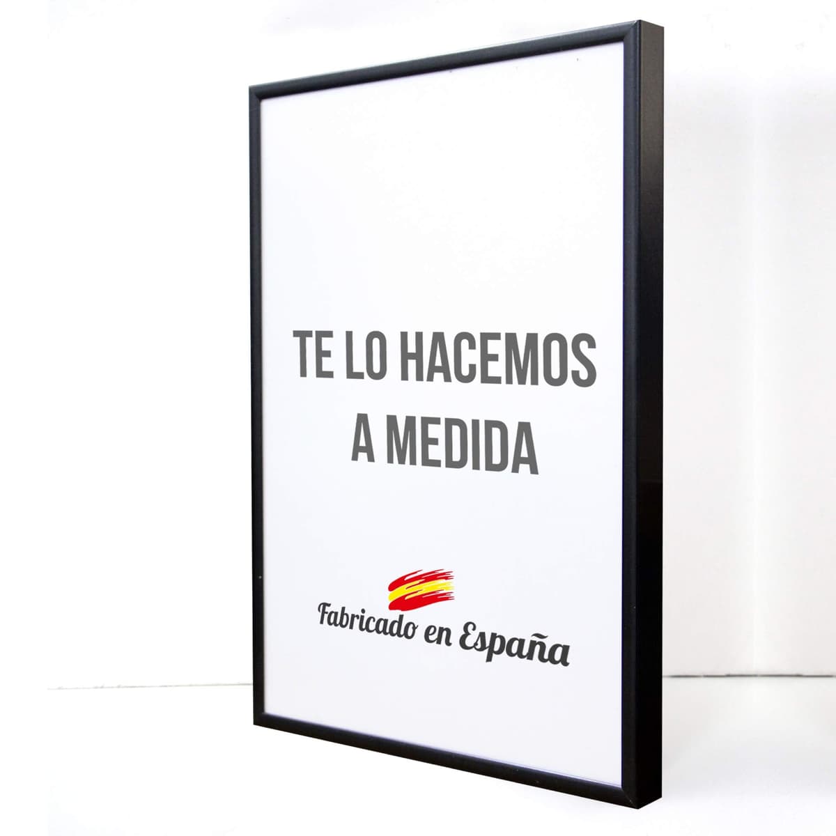 Marco a Medida para Fotos, póster, Puzzles, láminas, Diplomas y orlas. Cuadro Modelo 412-4 en Aluminio Negro Mate, con Cristal metacrilato 1.5 mm y Trasera Antihumedad 70x100 cm — view 2