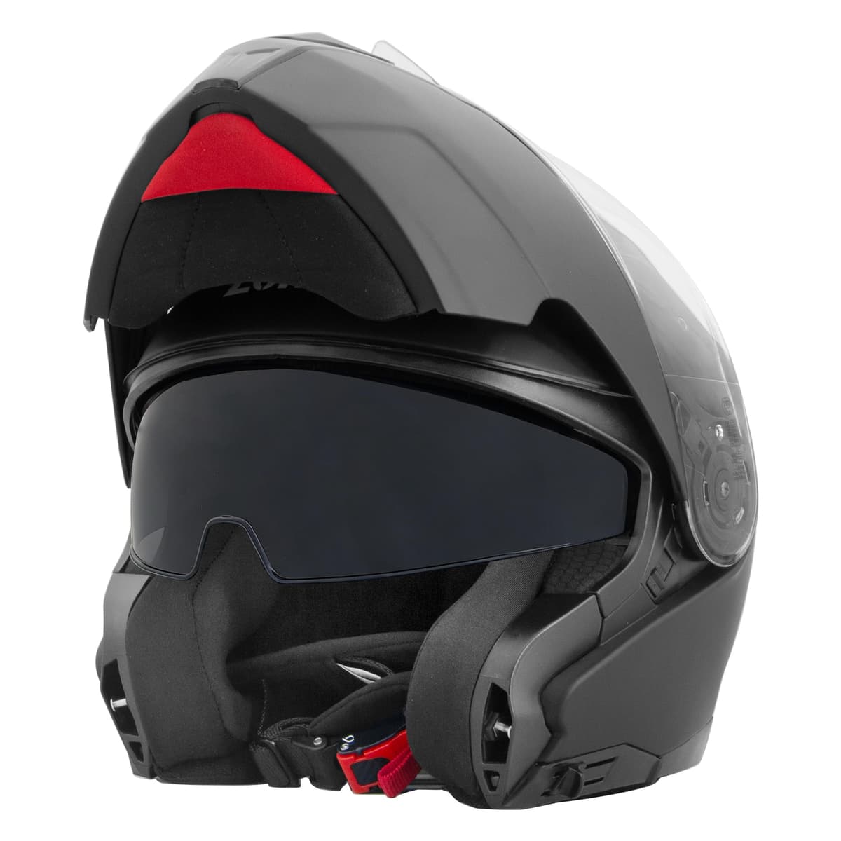 Zorax ZOR-729 Flip Up Helmet With Double Visor Motorbike Ece 2206 Approved - Matt Black M(57-58cm) — view 3