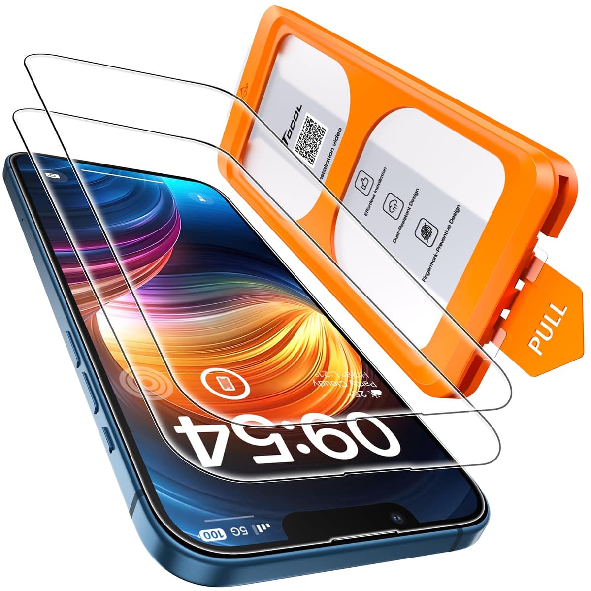 TOCOL Protector Pantalla para iPhone 17 Pro Max, Alineación Automática para Una Instalación Rápida, Cristal Templado de Dureza 9H Inastillable, HD Transparente, 2 Piezas — view 45