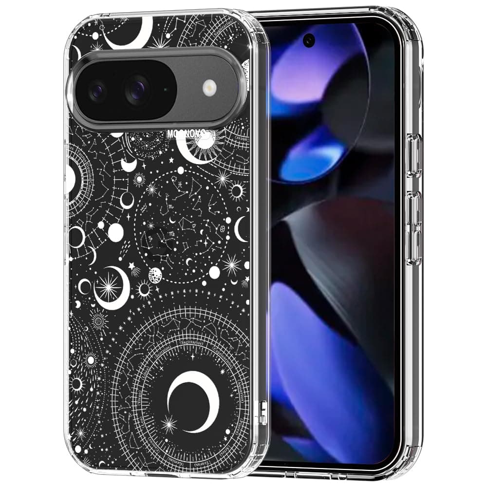 MOSNOVO Case for Google Pixel 9 & Pixel 9 Pro, [Buffertech 6.6ft Military-Grade Drop Protection] [Anti Peel Off Tech] Clear TPU Bumper Phone Case Cover Design - Eucalyptus — view 82