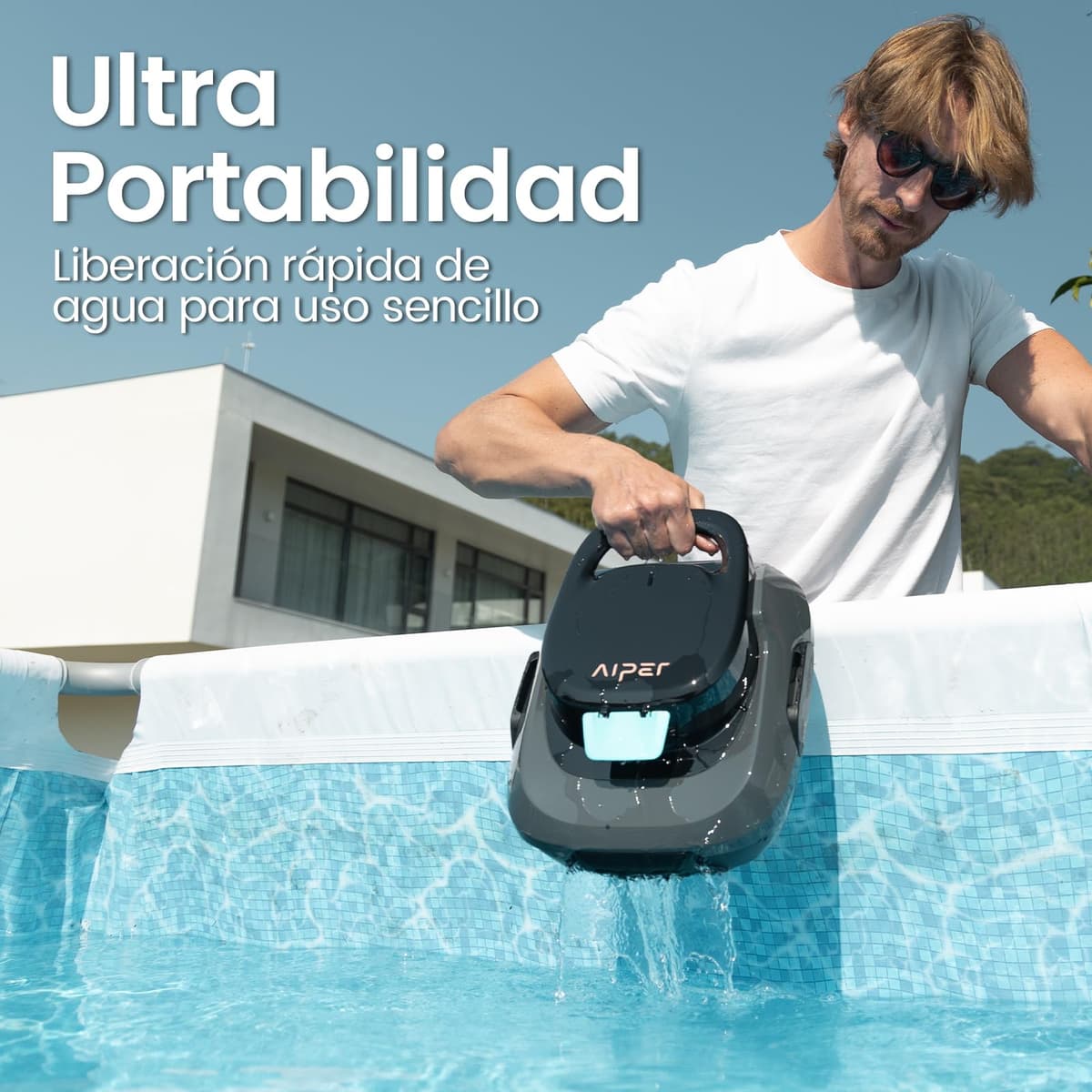AIPER Scuba SE Limpiafondos Piscina, Robot de Piscina Sin Cable, 90 Minutos de Limpieza, Potente Aspiración, Autoaparcable, para Piscinas Elevadas de hasta 80㎡ — view 4