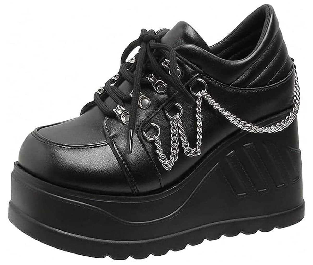 Womens Platform Mary Janes Shoes Sweet Toe Ankle Lolita Gothic Pumps Chunky Patent Leather — view 24