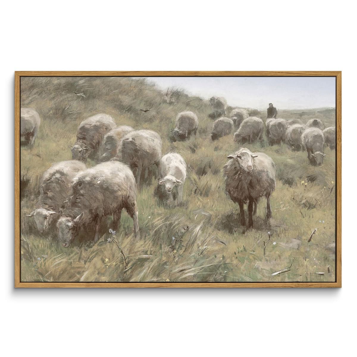 InSimSea Framed Canvas Wall Art, Meadow with Flowers Painting, Landscape for Living Room, Bedroom, Home, Bathroom Decor, 8x10 — view 115