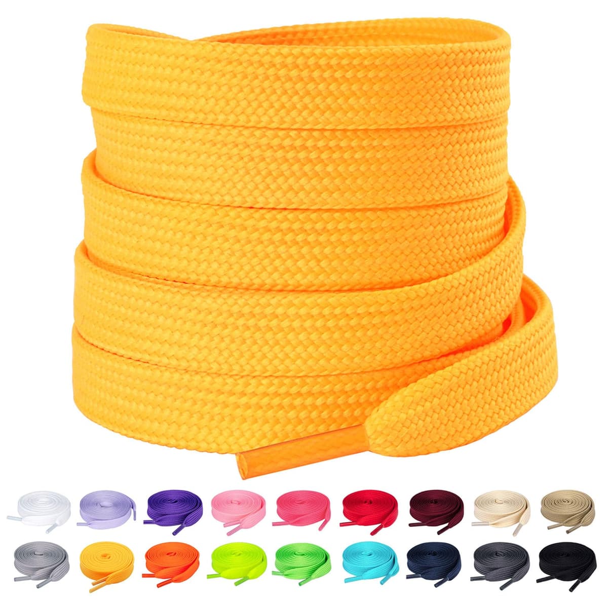 Olukssck - 2 Pares de Cordones Planos, Cordones duraderos de Repuesto de 10 mm de Calidad para Zapatos de Deporte, Zapatos de Ciudad