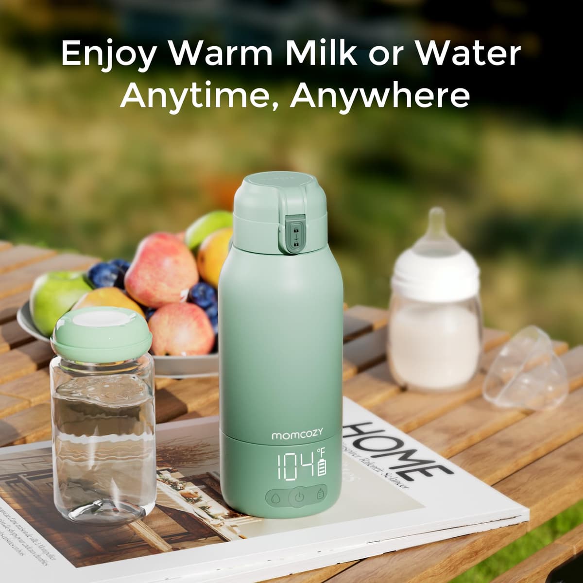 Momcozy Portable Bottle Warmer for Travel – Dual Heating Modes for Breast Milk & Water, Portable Milk Warmer with Fast Heating & Long Battery Life, 500ml Large Capacity to Meet Your All-Day Needs — view 2