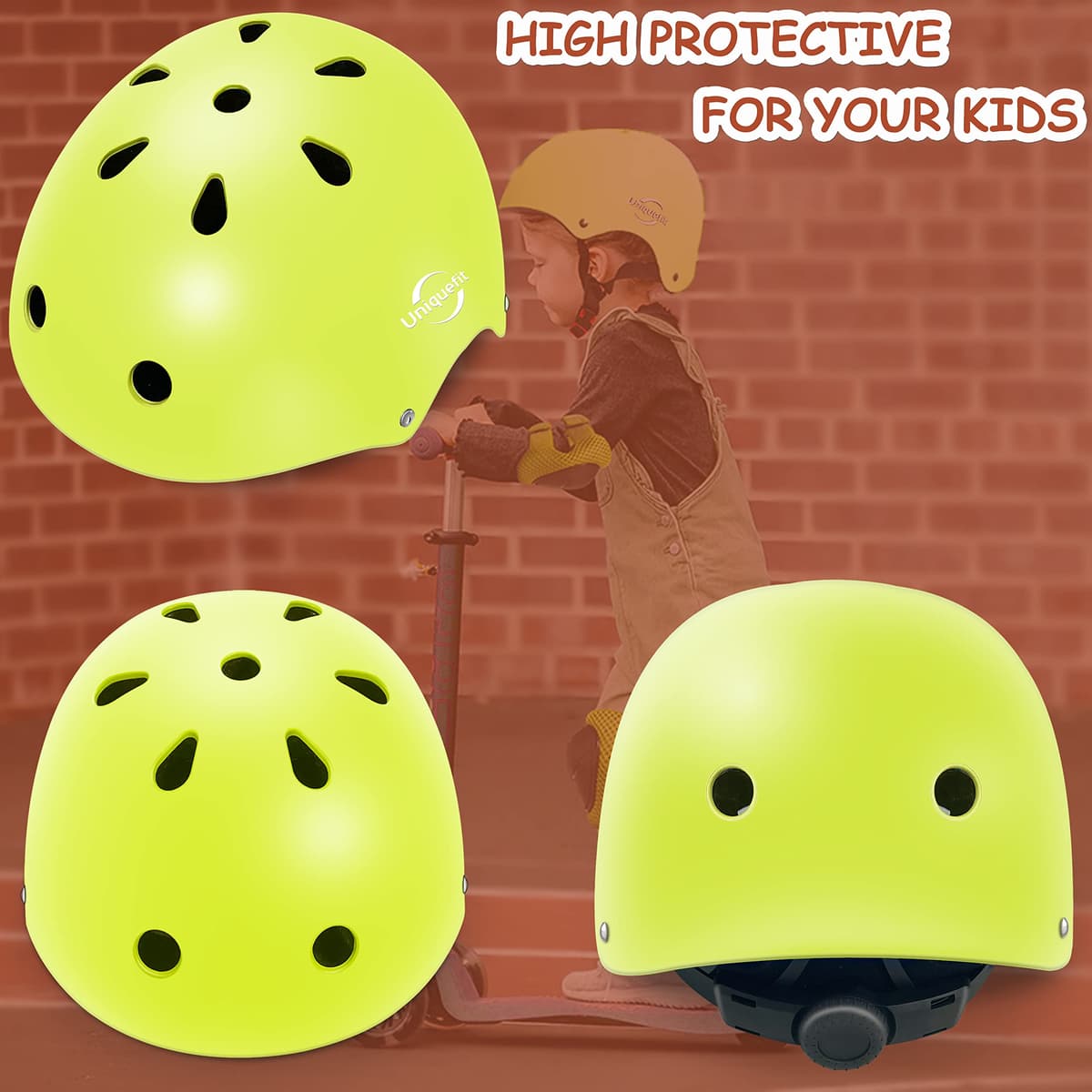 Casco Ajustable para niños y Equipo de protección, Cascos y Almohadillas para Bicicletas para niños pequeños, Rodilleras, Coderas y muñequeras — view 2