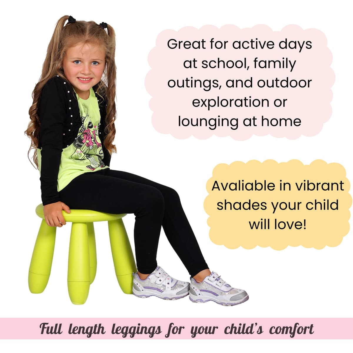 FUTURO FASHION Girls Children Full Length Plain Cotton Leggings Cycling Casual Wear Infant Trousers Leggings Solid Tights Pants for Kids — view 3